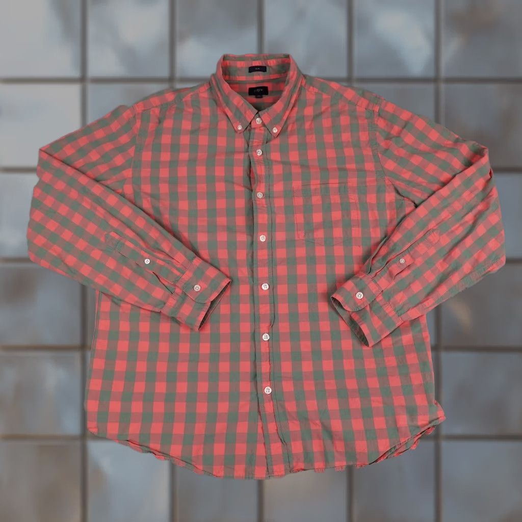 J.Crew J.Crew Shirt Mens XL Red Green Check Slim Fit Button Down Long Sleeve Casual Size US XL / EU 56 / 4 - 1 Thumbnail