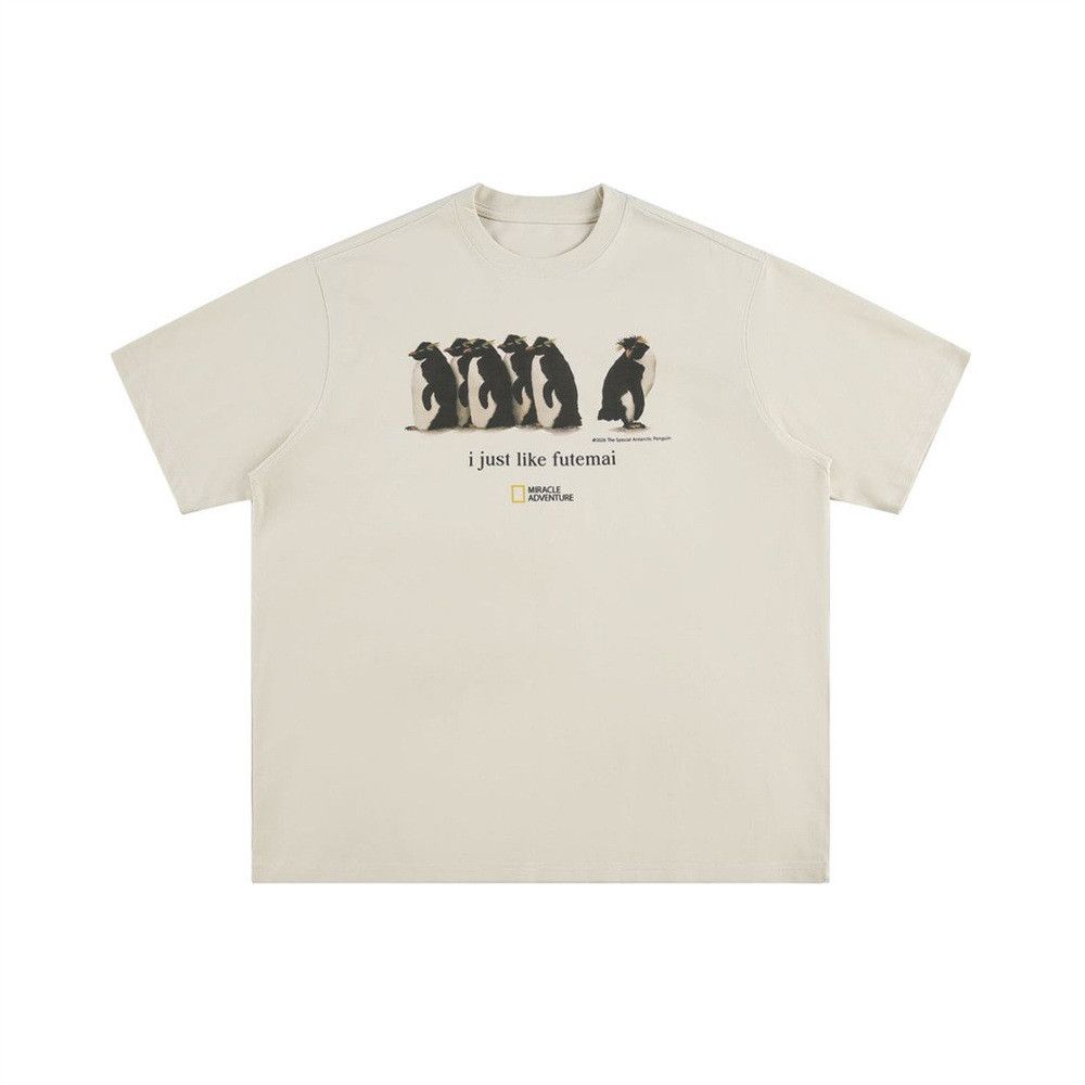 Japanese Brand Men's Loose Casual Penguin Print T-Shirt Short Sleeve Size US M / EU 48-50 / 2 - 1 Thumbnail