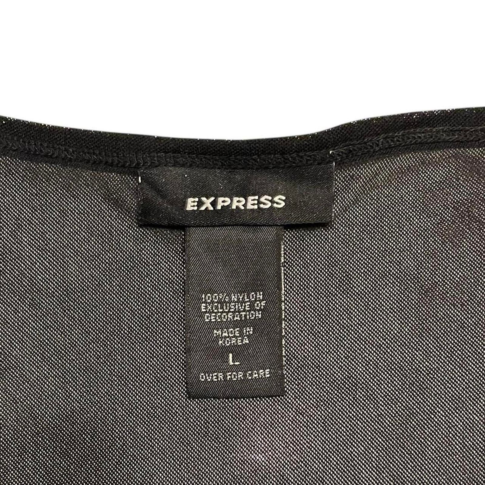 Express Vintage Y2K Express micro mesh rose 3/4 sleeve top Size L Size L / US 10 / IT 46 - 6 Thumbnail
