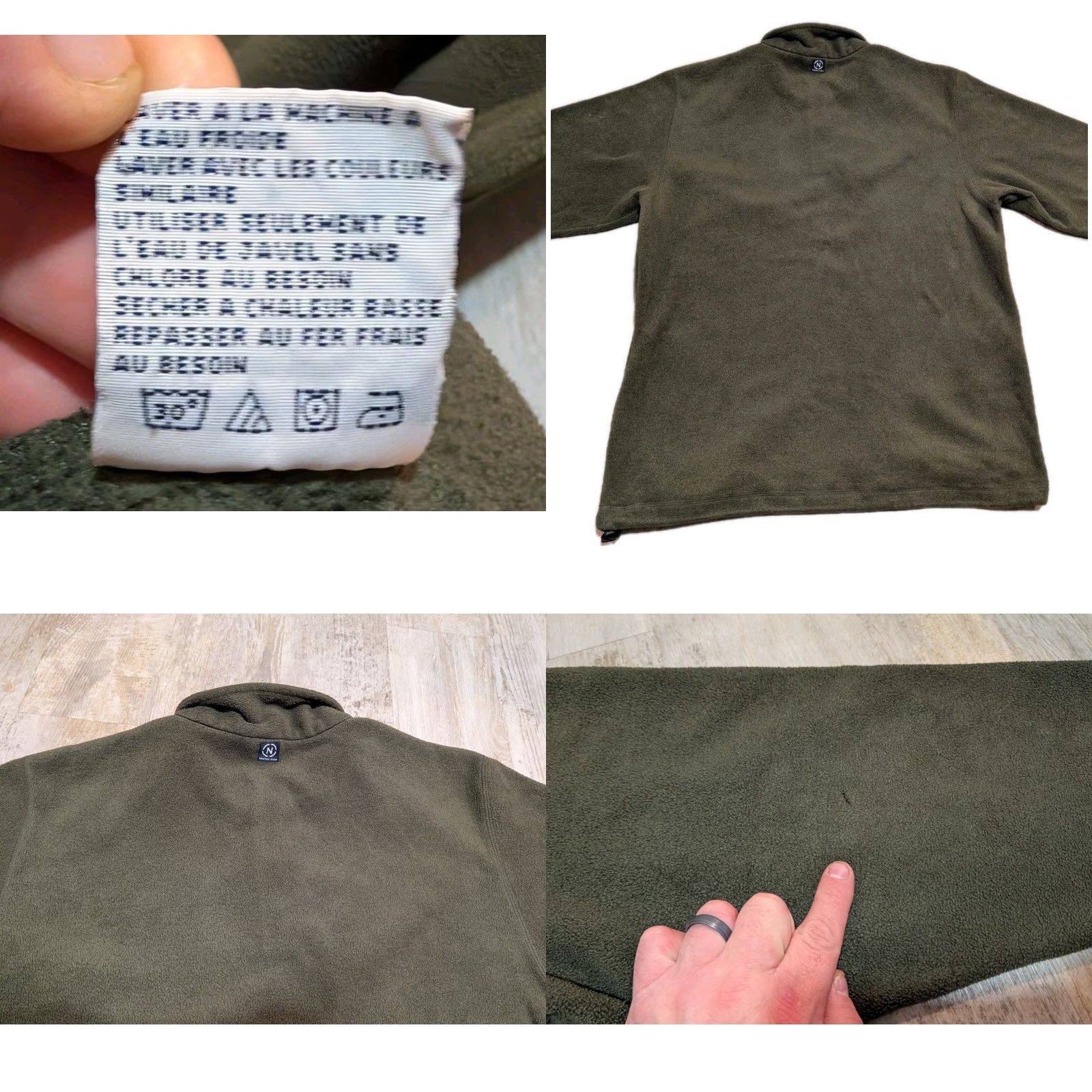 Nautica VINTAGE Nautica Mens Sweater L Olive Green Pullover 1/4 Zip Fleece Made in USA Size US L / EU 52-54 / 3 - 10 Thumbnail