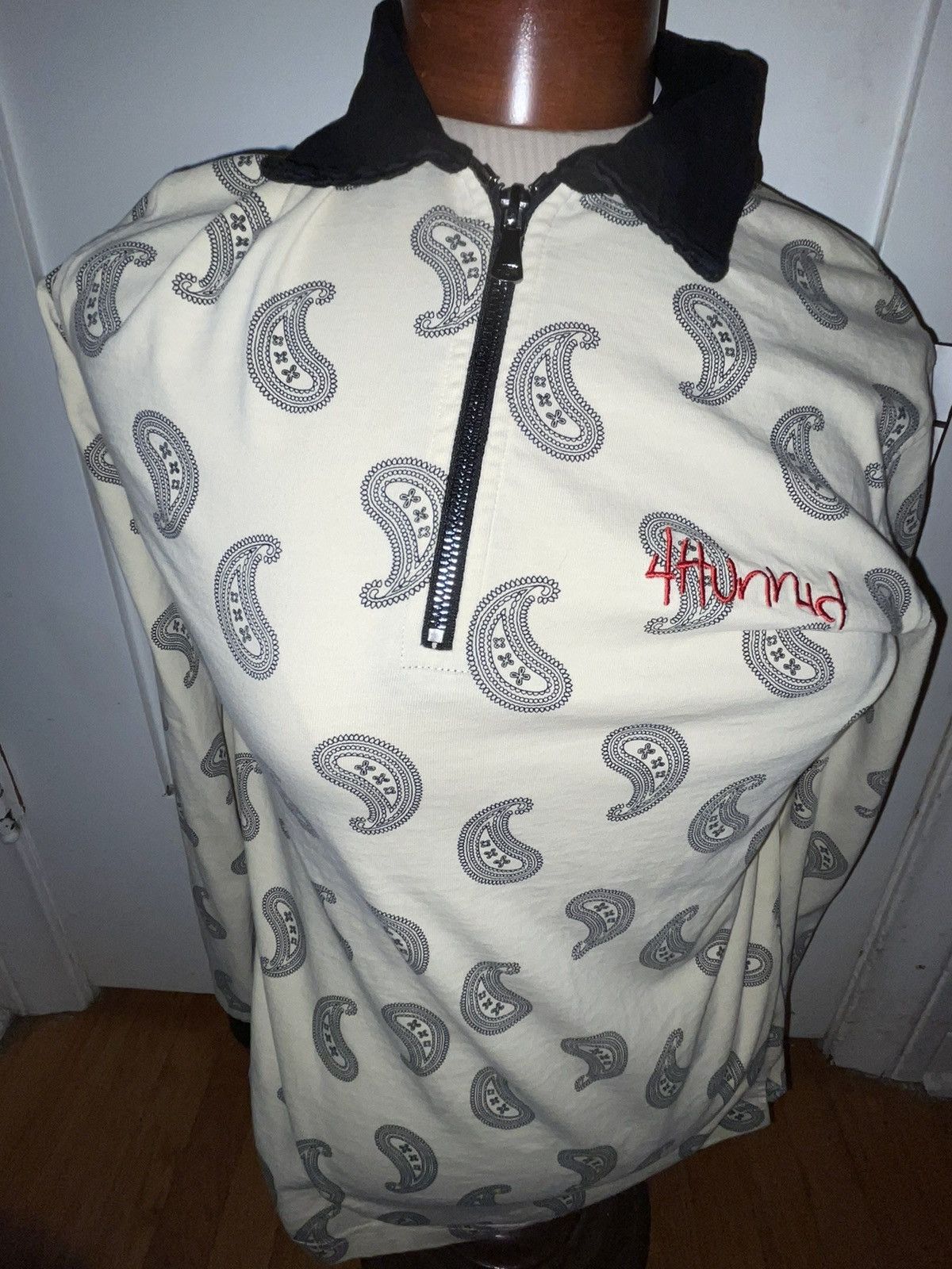 4HUNNID YG 4Hunnid Zip Up LS Polo Corduroy Collar Pattern Size Small Size US S / EU 44-46 / 1 - 2 Thumbnail
