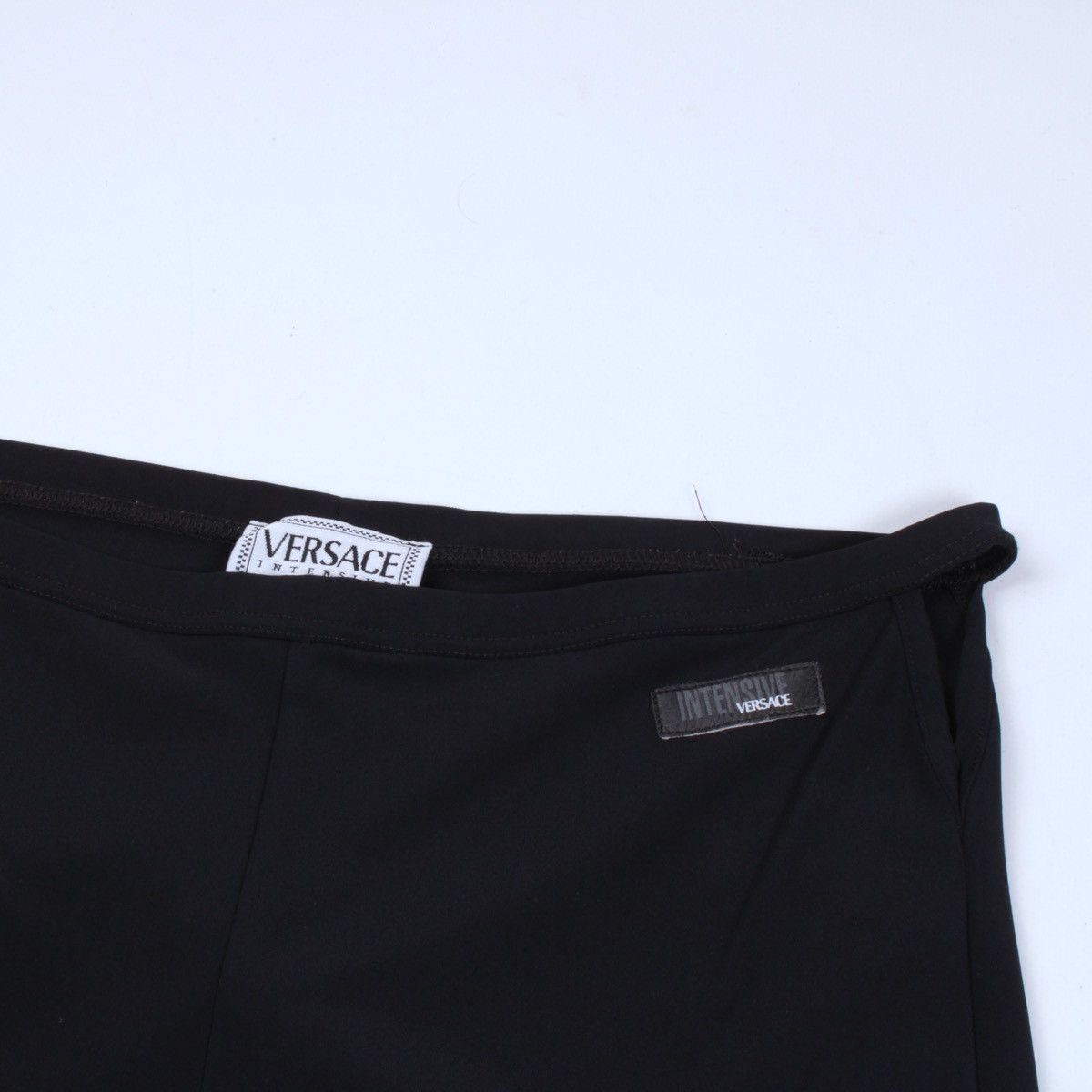 Versace × Vintage Versace Intensive Black Nylon Womens Wide Leg Pants Size 32" / US 10 / IT 46 - 10 Thumbnail