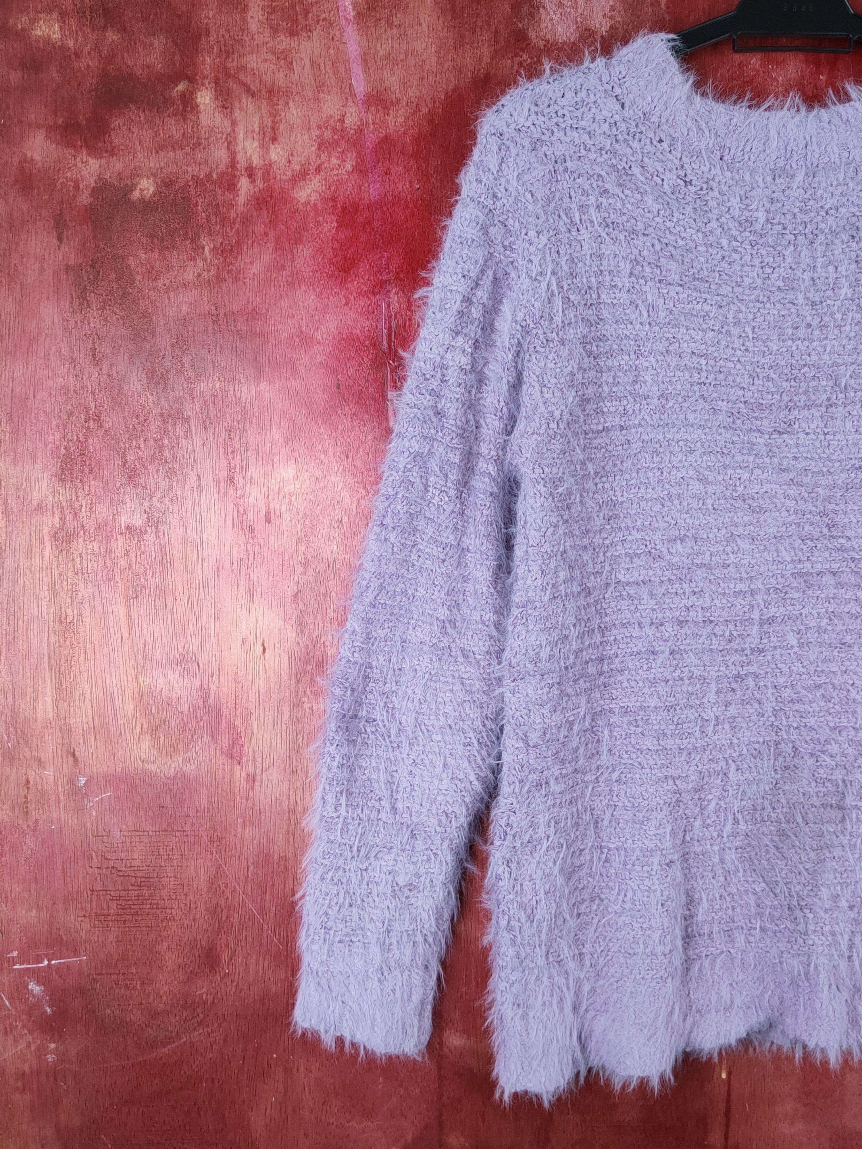 Homespun Knitwear × Japanese Brand Back Number Purple Shag Shaggy Fur Mohair Knitwear #S1920 Size L / US 10 / IT 46 - 8 Thumbnail