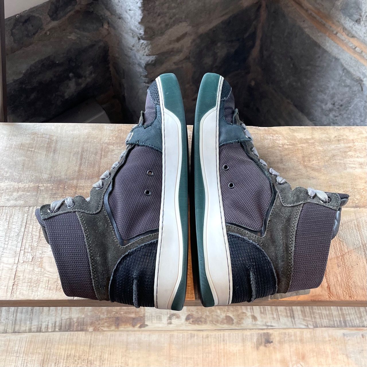 Lanvin Lanvin Forest Green Multi-fabric Mid-top Sneakers Size US 8 / EU 41 - 8 Thumbnail