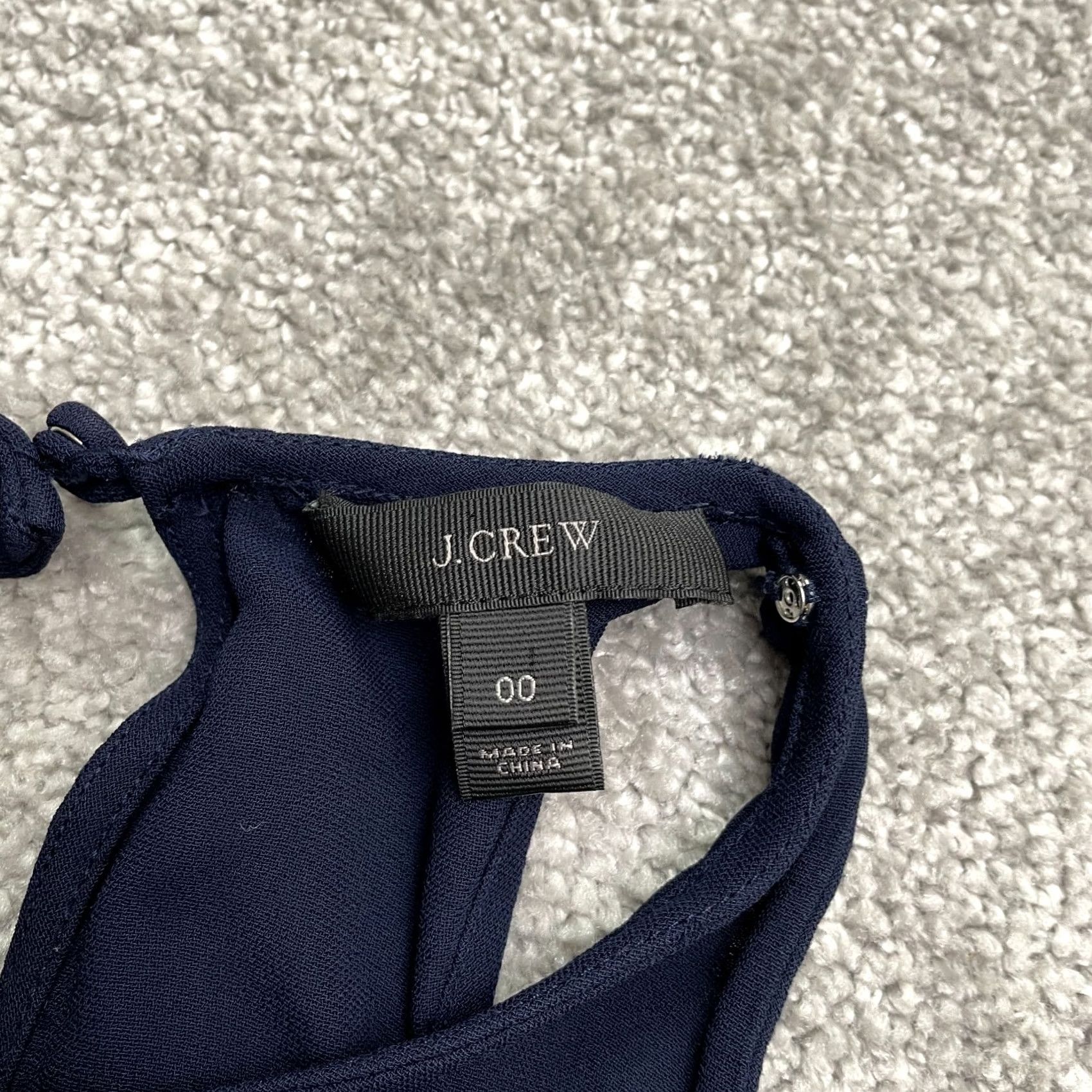 J.Crew J.CREW Halter Tank Top Womens 00 Navy Blue Sleeveless Viscose Casual Size XXS / US 00 / IT 34 - 4 Thumbnail