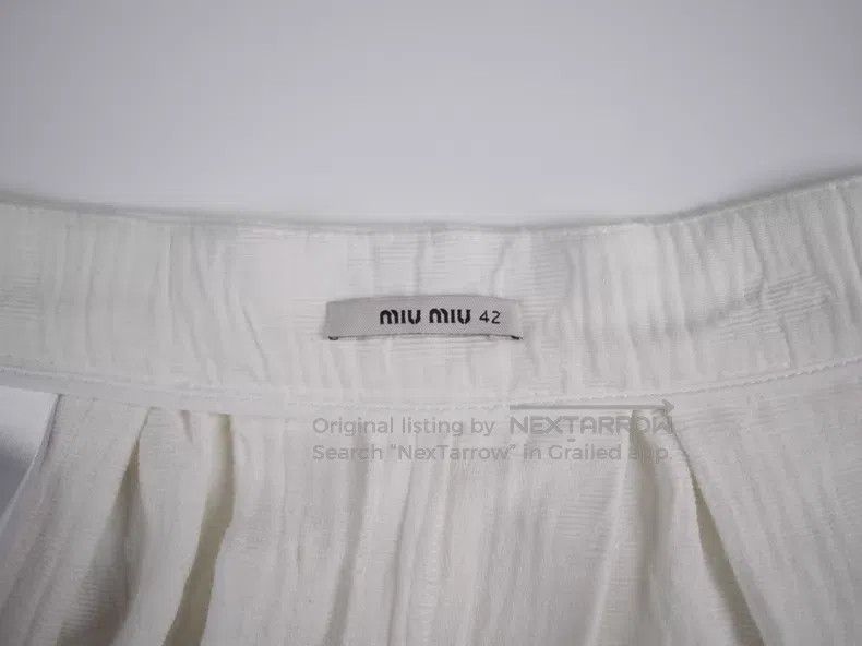 Miu Miu Miu Miu White Floral Patterned Pleated Short Skirt Size 41" - 4 Thumbnail