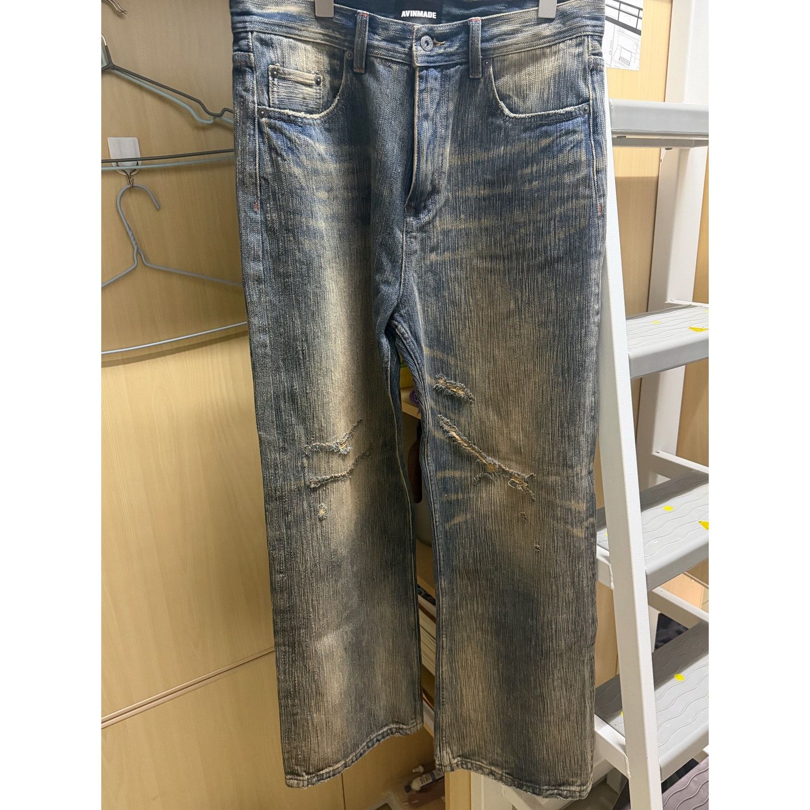 Edwin Vintage Faded Wash Distressed Ripped Denim Jeans Size US 33 - 3 Thumbnail