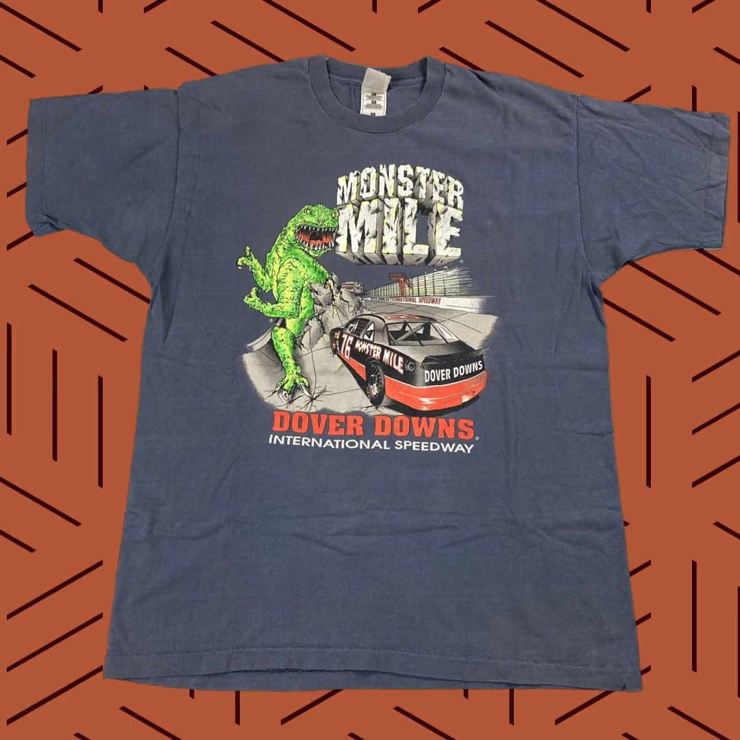 Fruit Of The Loom VINTAGE NASCAR Shirt Men XL 90s Monster Mile Gray/Blue Graphic T-Shirt - Fruit of the Loom, Monster Trex Mile Theme Size US XL / EU 56 / 4 - 1 Thumbnail