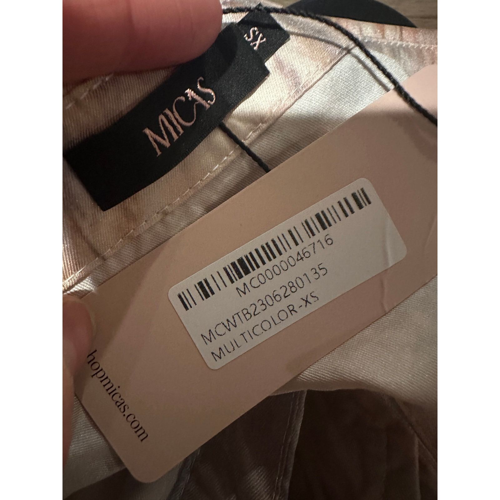 Other Multicolor Marble Print Twist Hem V-Neck Pocketed Crop Shirt Size XXL / US 16-18 / IT 52-54 - 6 Thumbnail