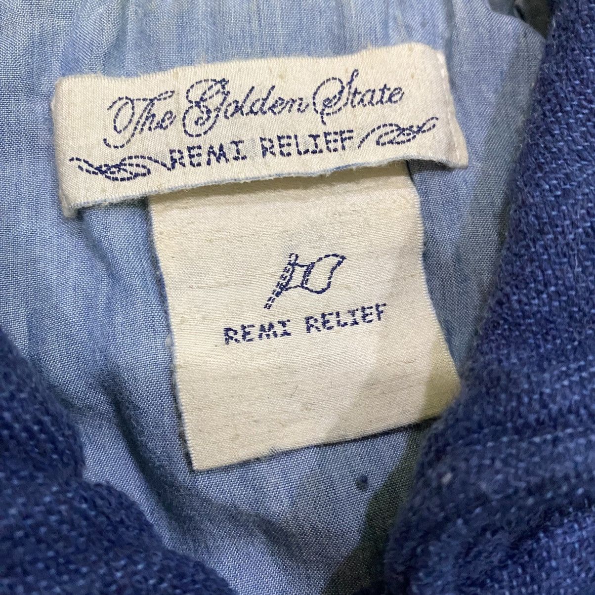 Remi Relief ✨Remi Relief wool indigo dye native pattern shawl collar Size US M / EU 48-50 / 2 - 7 Thumbnail