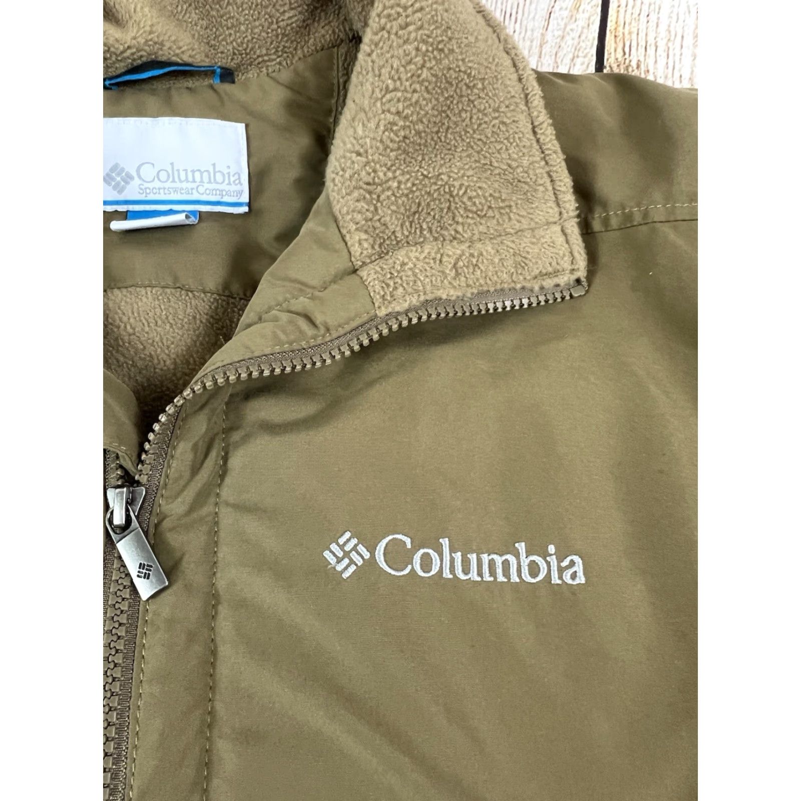Vintage Columbia Jacket Mens Tan Lined Full Zip Size Medium Brown Polyester Stained - Pre owned Size US M / EU 48-50 / 2 - 6 Thumbnail