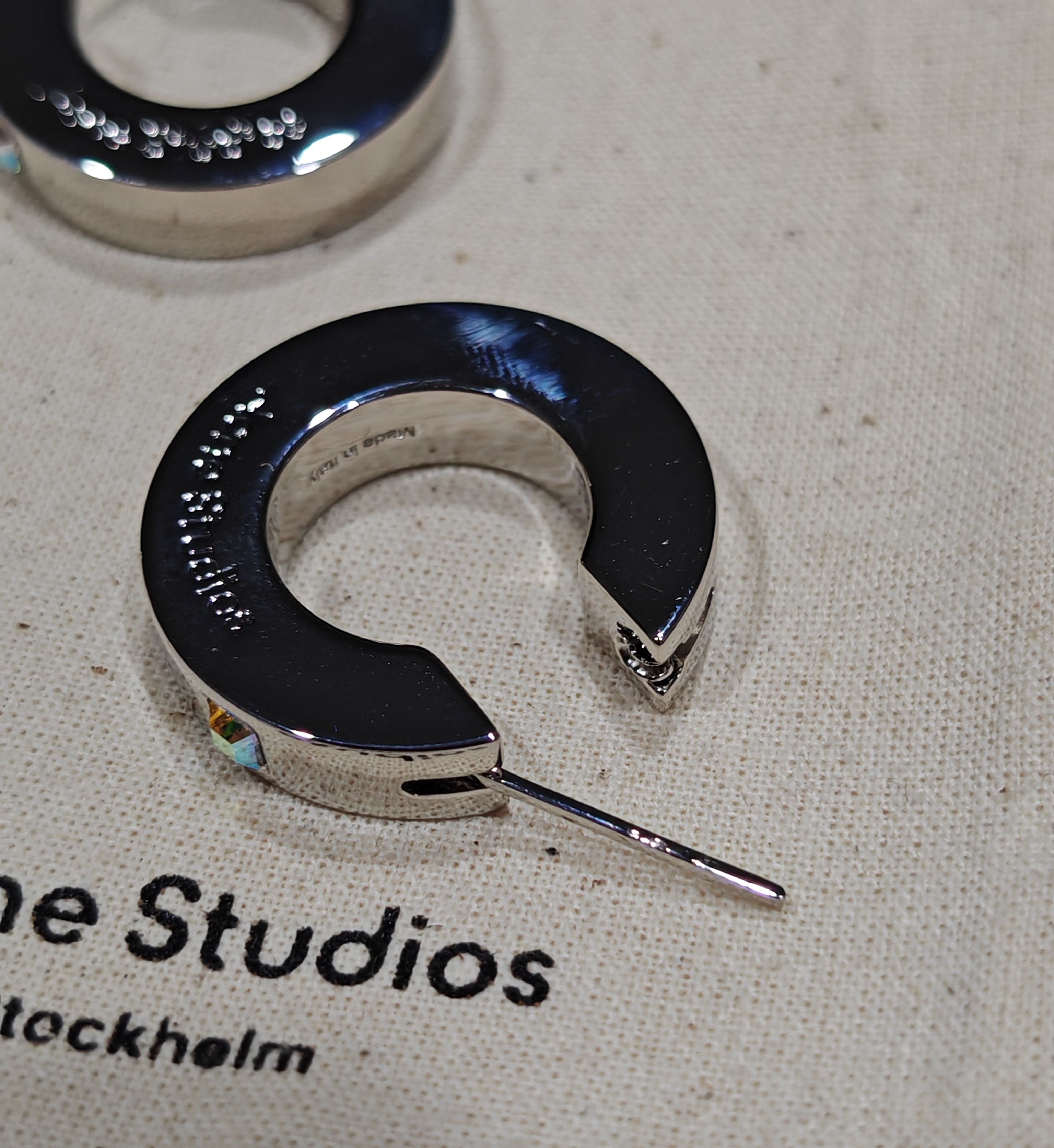 Acne Studios Logo Crystal Hoops - UNISEX Size ONE SIZE - 6 Thumbnail