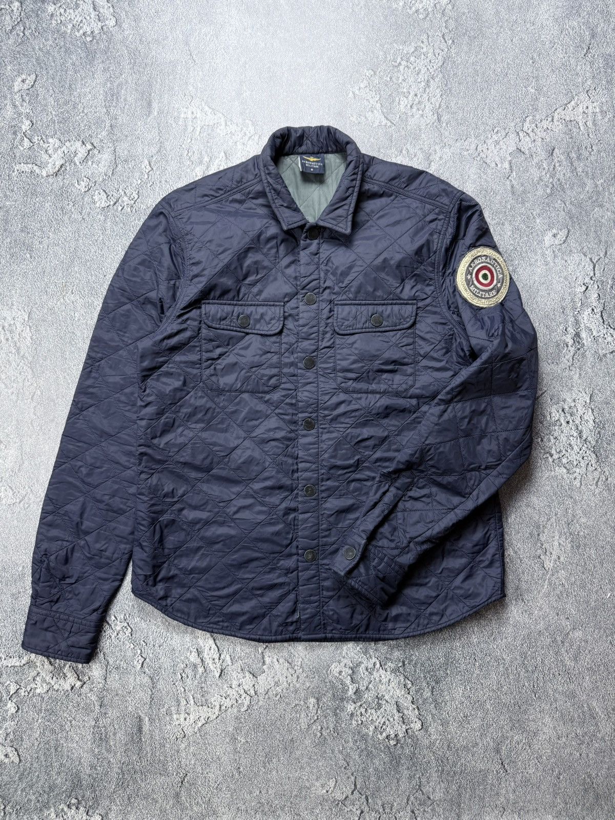 Aeronautica Militare Aeronautica Militare Quilted Logo Lightweight Shirt Jacket Size US L / EU 52-54 / 3 - 1 Thumbnail