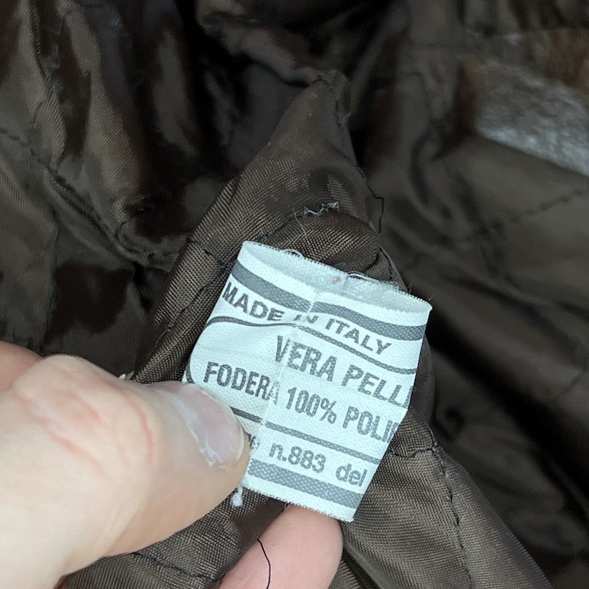 Leather × Vintage VINTAGE 90S GENUINE LEATHER JACKET BOMBER FLIGHT BROWN Size US L / EU 52-54 / 3 - 9 Thumbnail