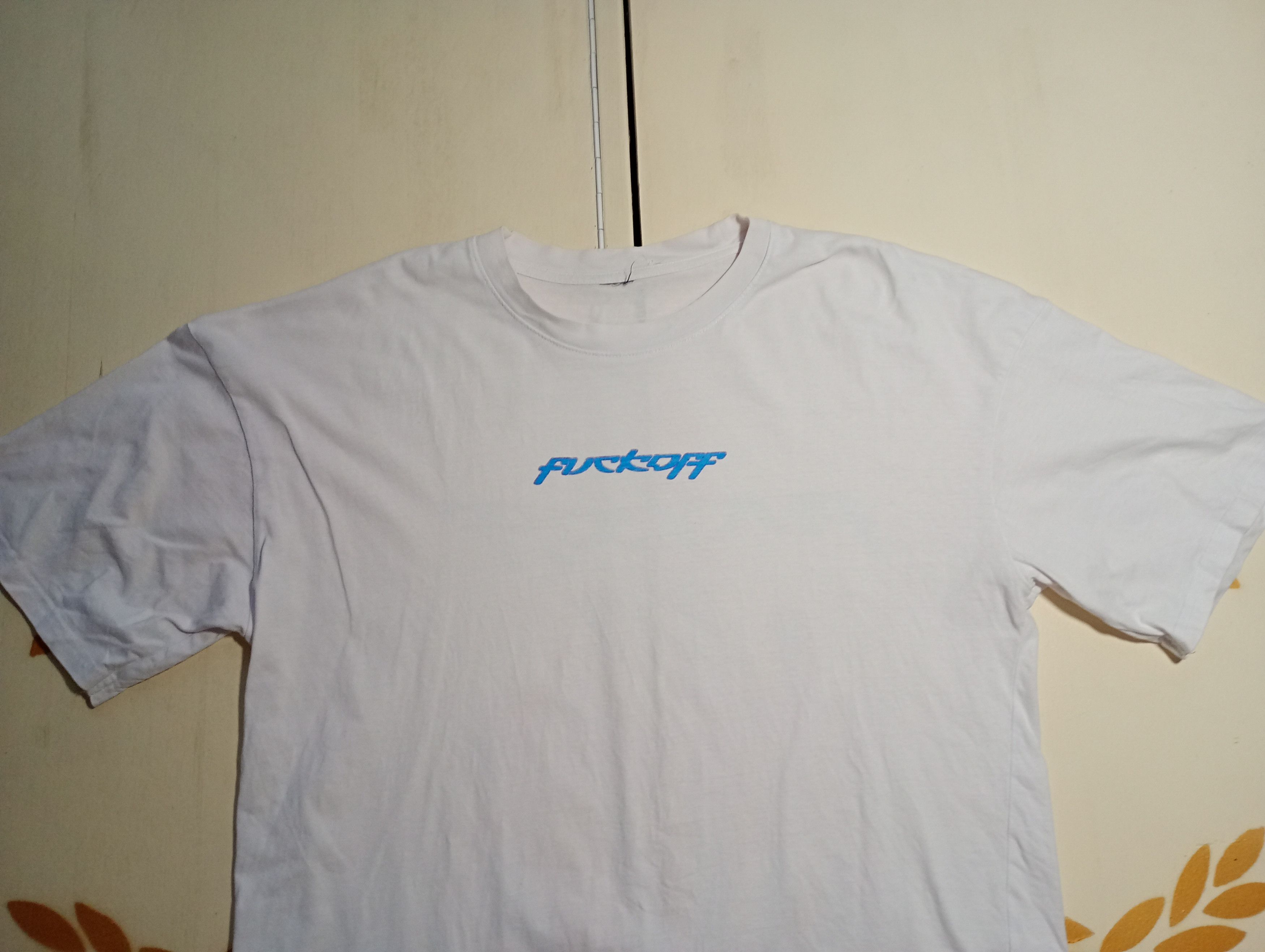 Other Fuck Off Sceleton Hand Printed T-Shirt Size US XL / EU 56 / 4 - 6 Thumbnail