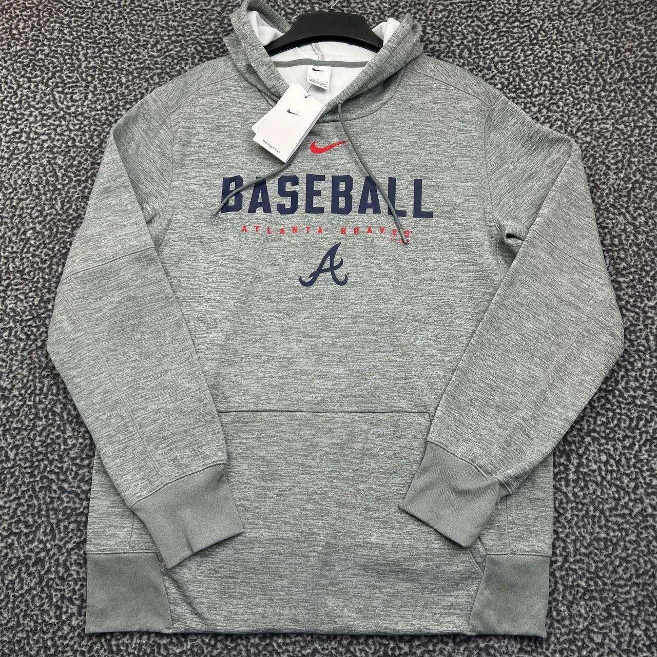 Nike Nike Hoodie Men Gray Atlanta Braves MLB Pullover New L Size US L / EU 52-54 / 3 - 1 Thumbnail