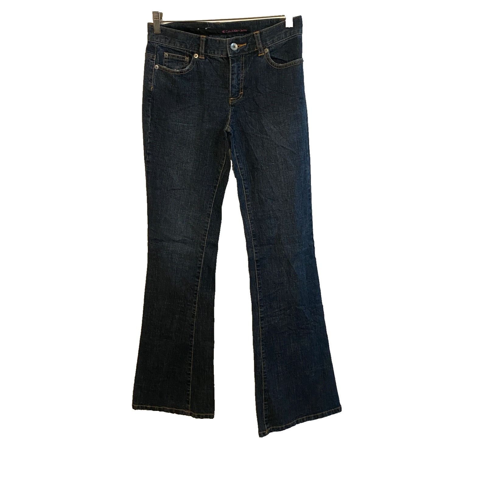 Calvin Klein CALVIN KLEIN Womens Boot Cut Dark Wash Blue Jeans light dist Size 29" - 1 Thumbnail