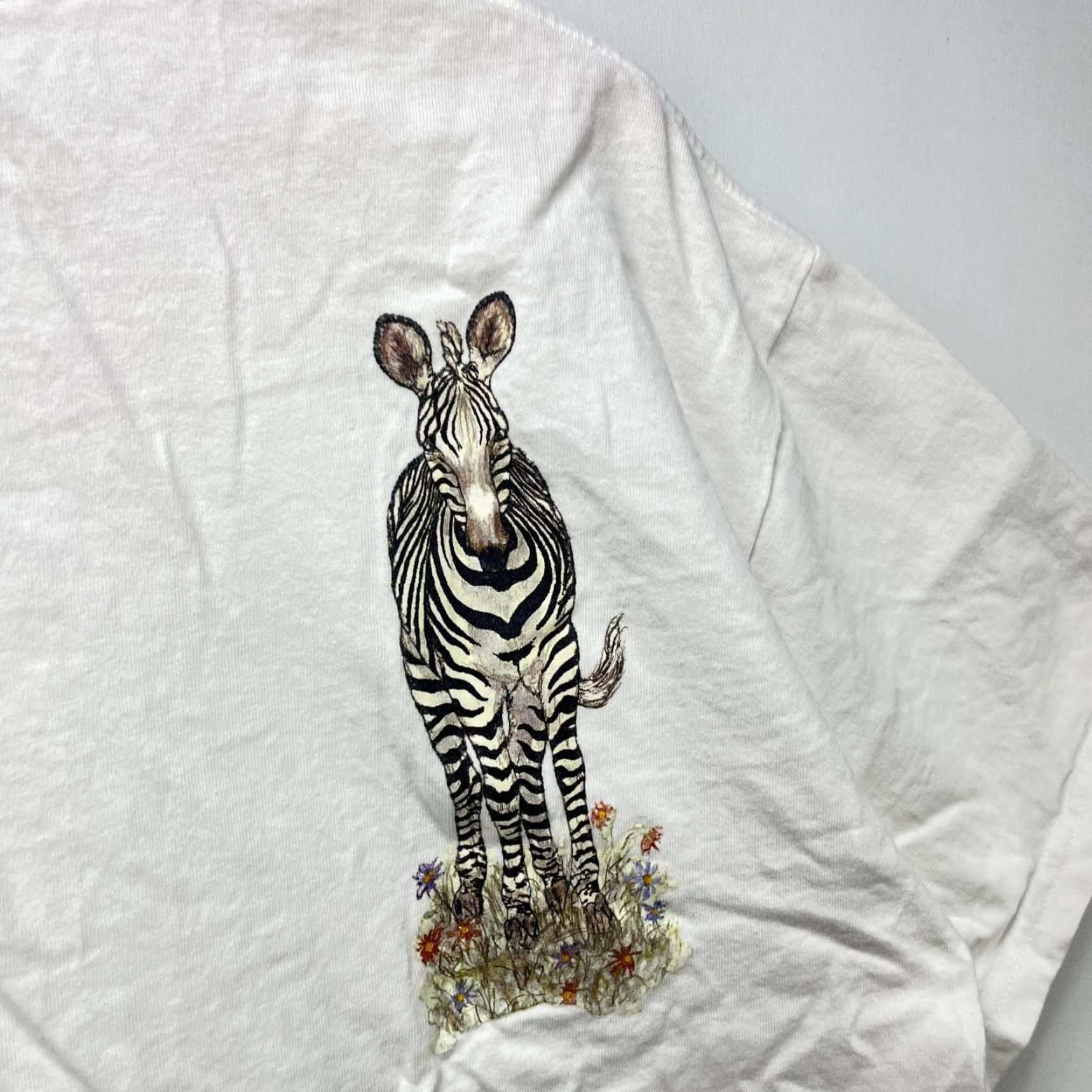 Vintage VINTAGE Zebra Horse Nature Animal T-Shirt L Men White Size US L / EU 52-54 / 3 - 4 Thumbnail