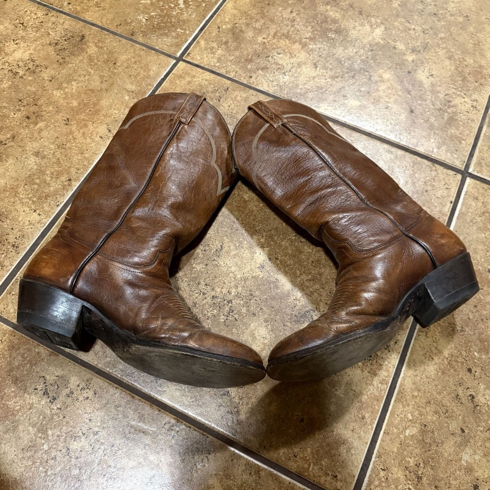 Vintage El Dorado Handmade Soft Leather Boots Men\'s Size 12 B Narrow Brown El Dorado Men main image 3
