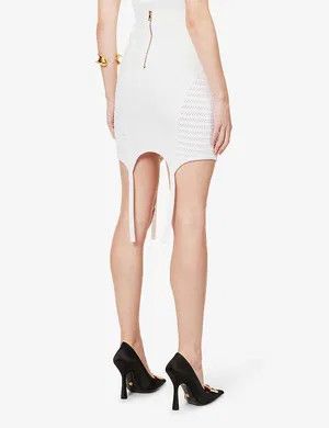 Balmain o1y0625 Mini Skirt in White Size 27" / US 4 / IT 40 - 4 Thumbnail