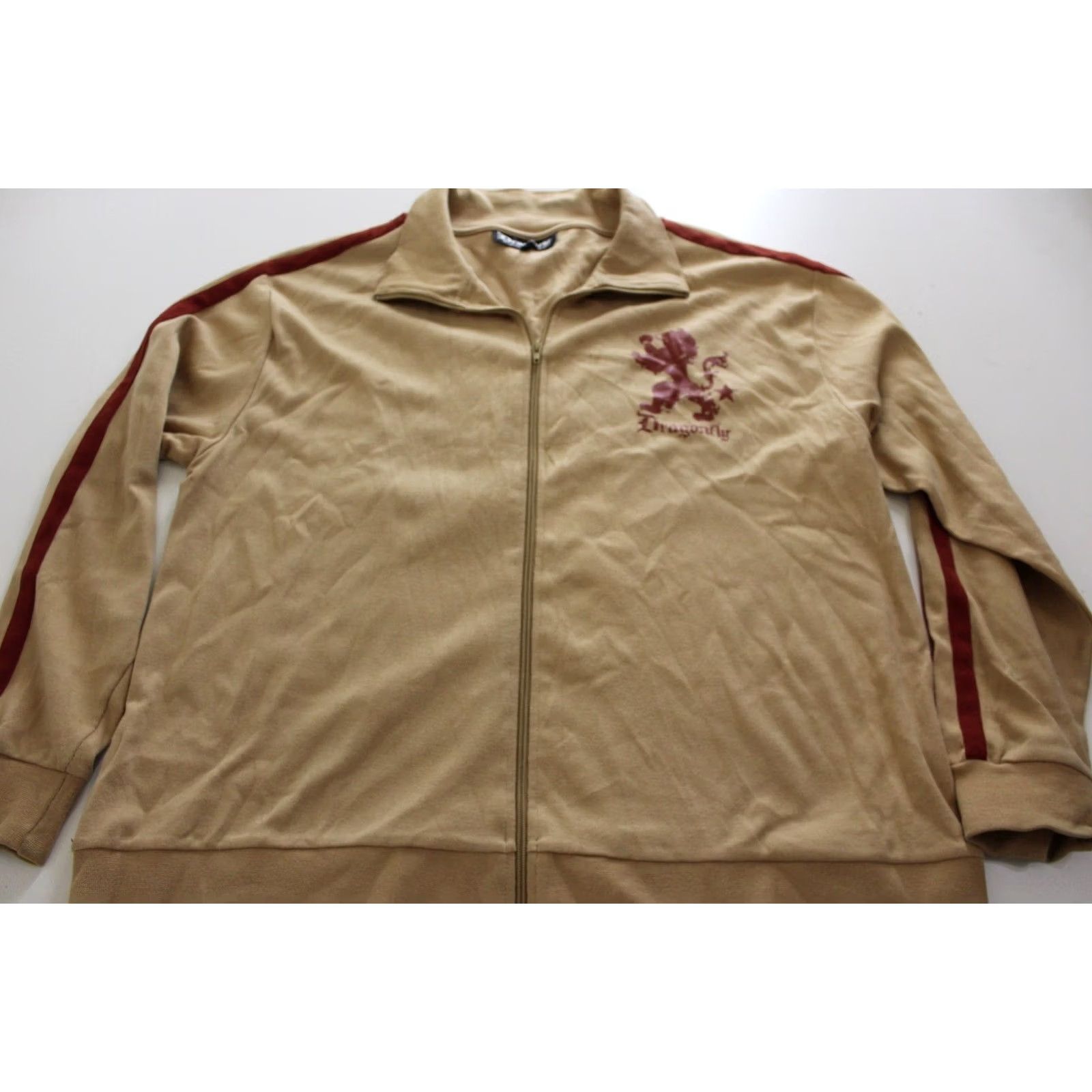 Vintage Dragonfly Track SWEATER Large L Mock Zippered Back Panel Mens Size US L / EU 52-54 / 3 - 2 Thumbnail