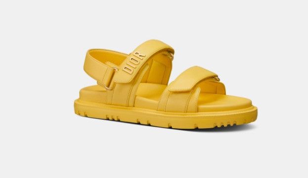 Dior o1w1db11124 Lambskin Dioract Sandals in Yellow Size US 7 / IT 37 - 2 Thumbnail