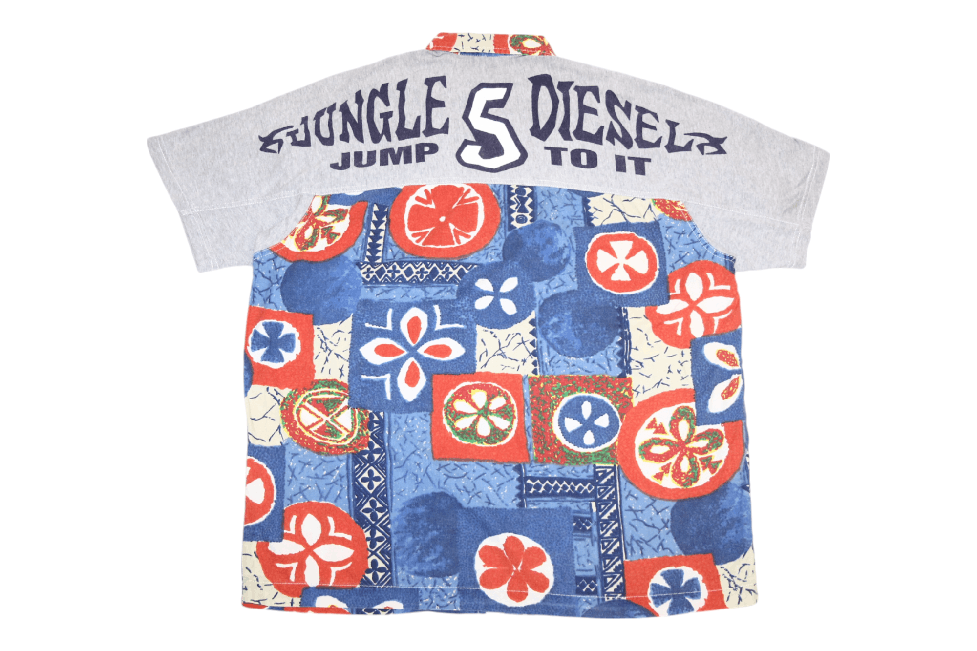 Diesel 80's RARE DSL Jungle Tribal Artwork Full Zip Jersey Shirt Size US L / EU 52-54 / 3 - 1 Thumbnail