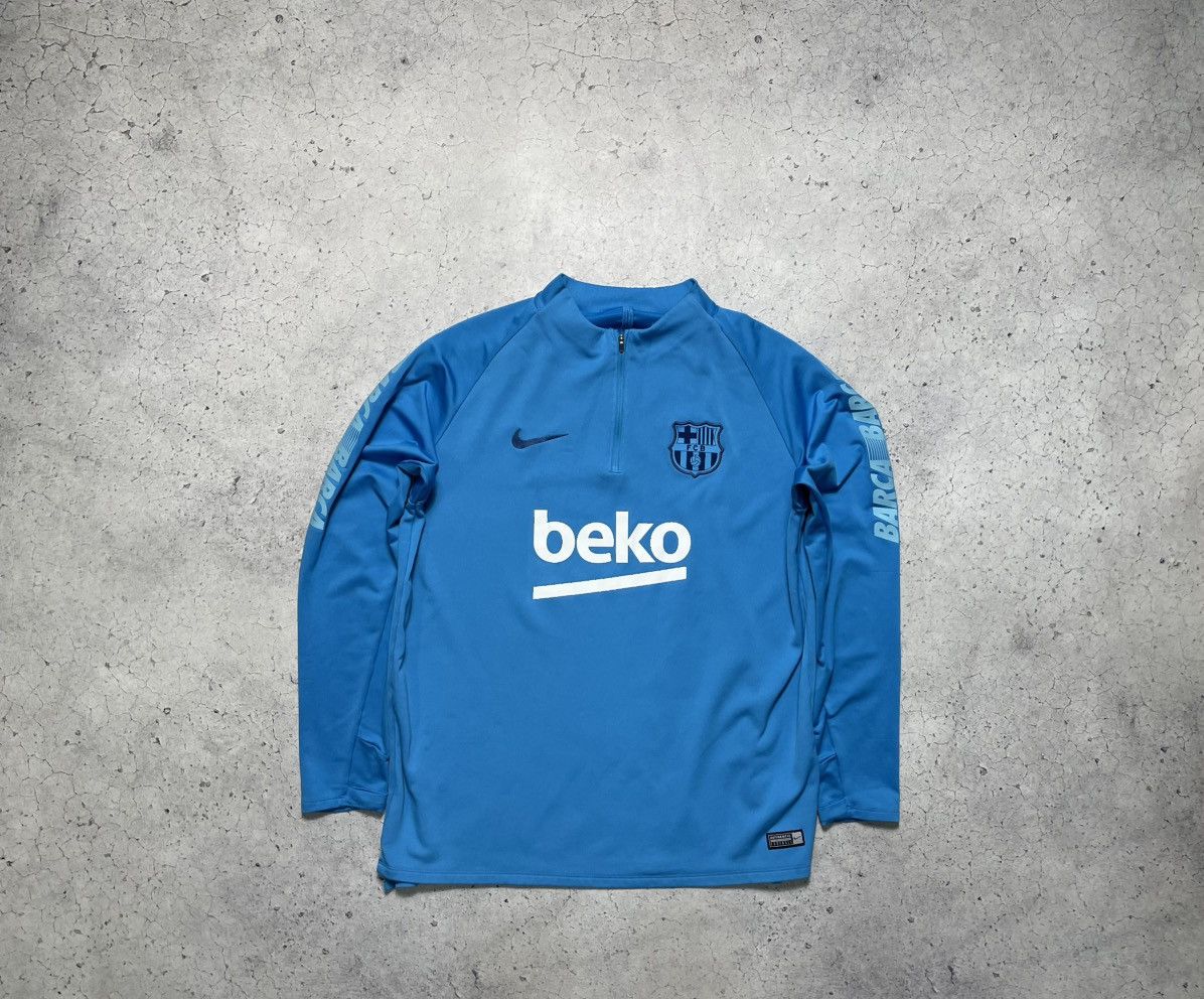 Nike Nike Dri-Fit FC Barcelona Training Jacket 1/4 Zip Track Top Size US XL / EU 56 / 4 - 1 Thumbnail