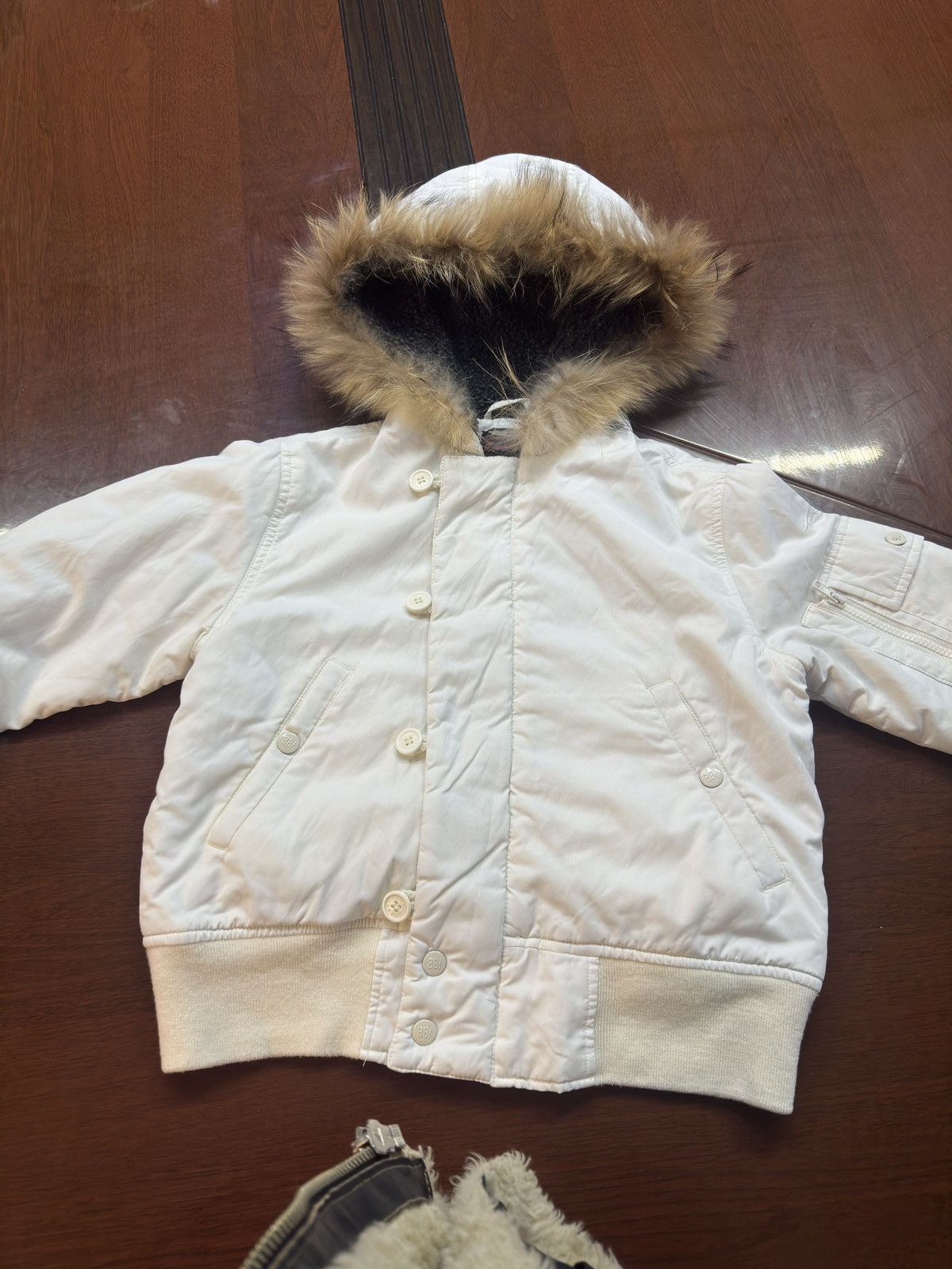 Japanese Brand × Le Grande Bleu (L.G.B.) Vintage Cropped Fur Hood Bomber Jacket Size US S / EU 44-46 / 1 - 11 Thumbnail