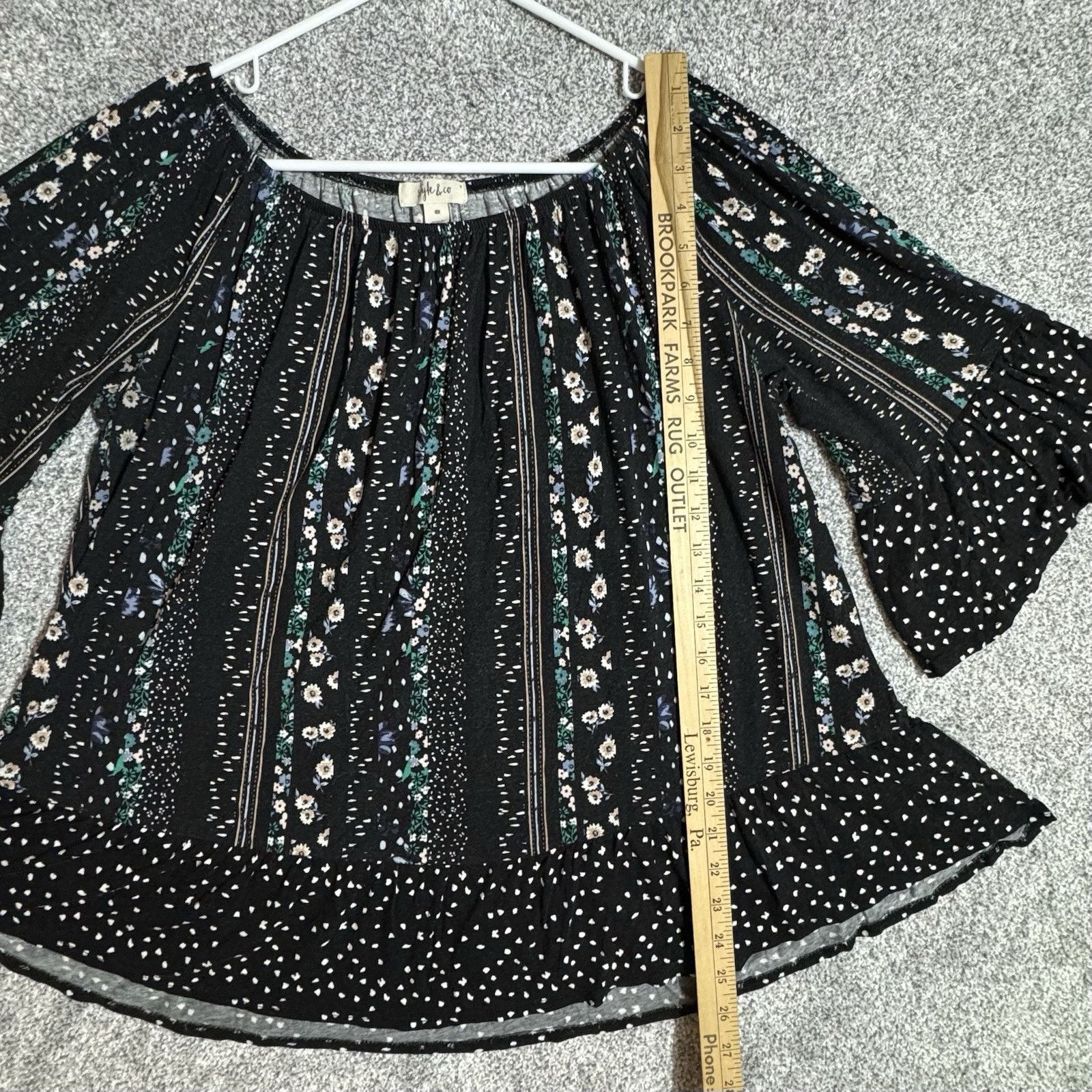 Other Style & Co Top Women Sz OX US 14 Whimsigoth Ruffles Flowy Size XL / US 12-14 / IT 48-50 - 9 Thumbnail