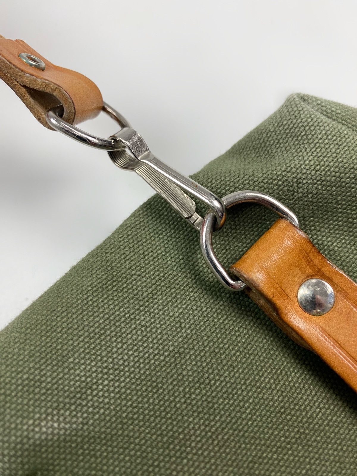 Vintage 60s 70s Vintage Hunter Green Canvas Essentials Shoulder Bag Size ONE SIZE - 9 Thumbnail