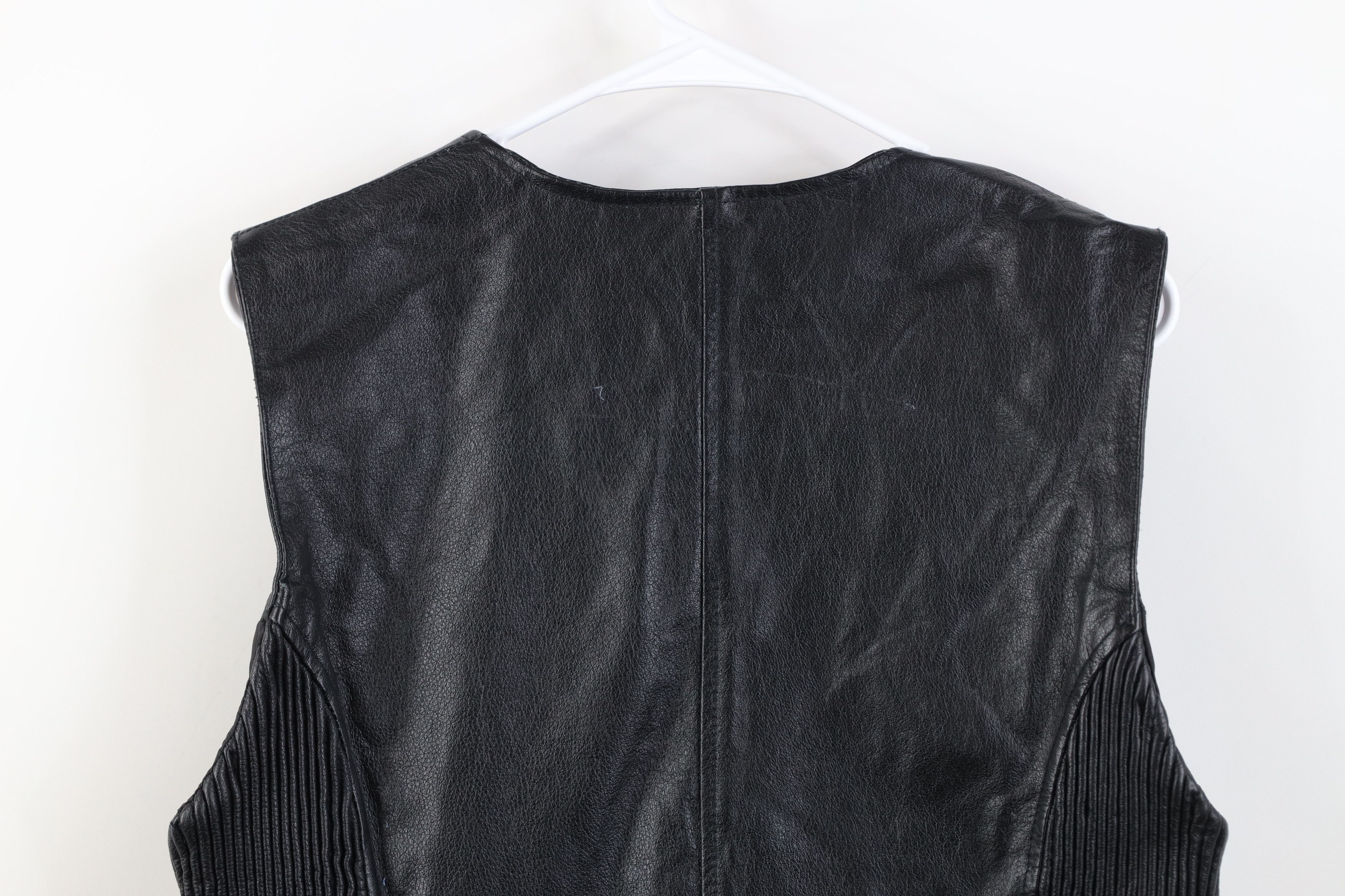 Vintage Vintage 90s Streetwear Wear Black Leather Motorcycle Vest Size XXL / US 16-18 / IT 52-54 - 14 Thumbnail