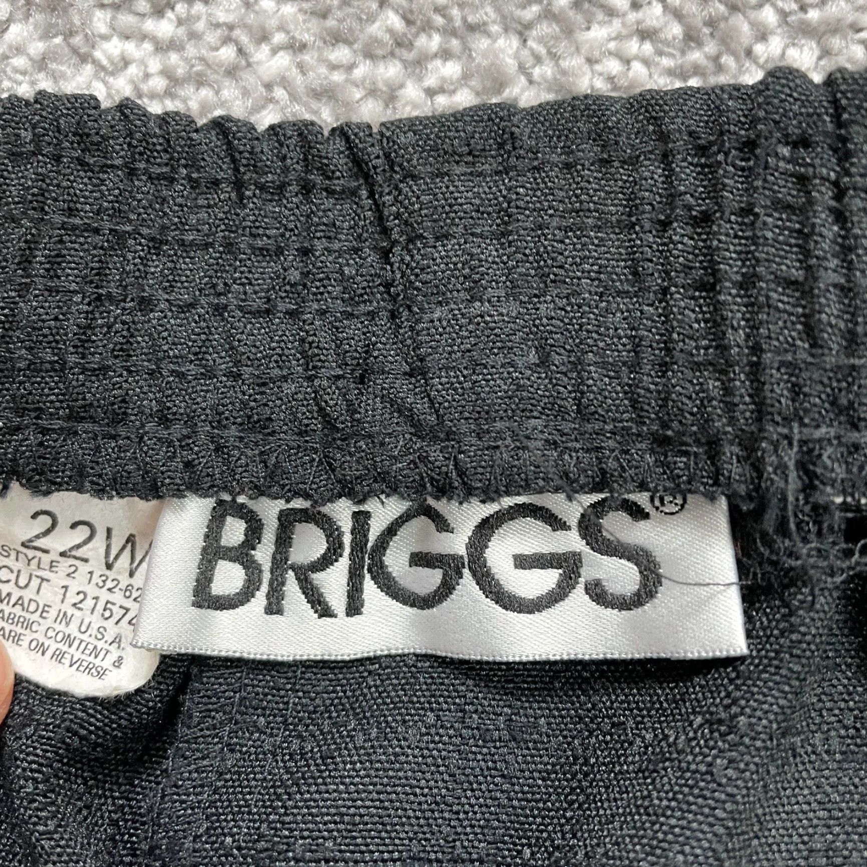 Vintage Briggs Dress Pants Women 22W Black Tapered Leg High Rise Elastic Waist 34x29 Size 40" / US 18 - 5 Thumbnail