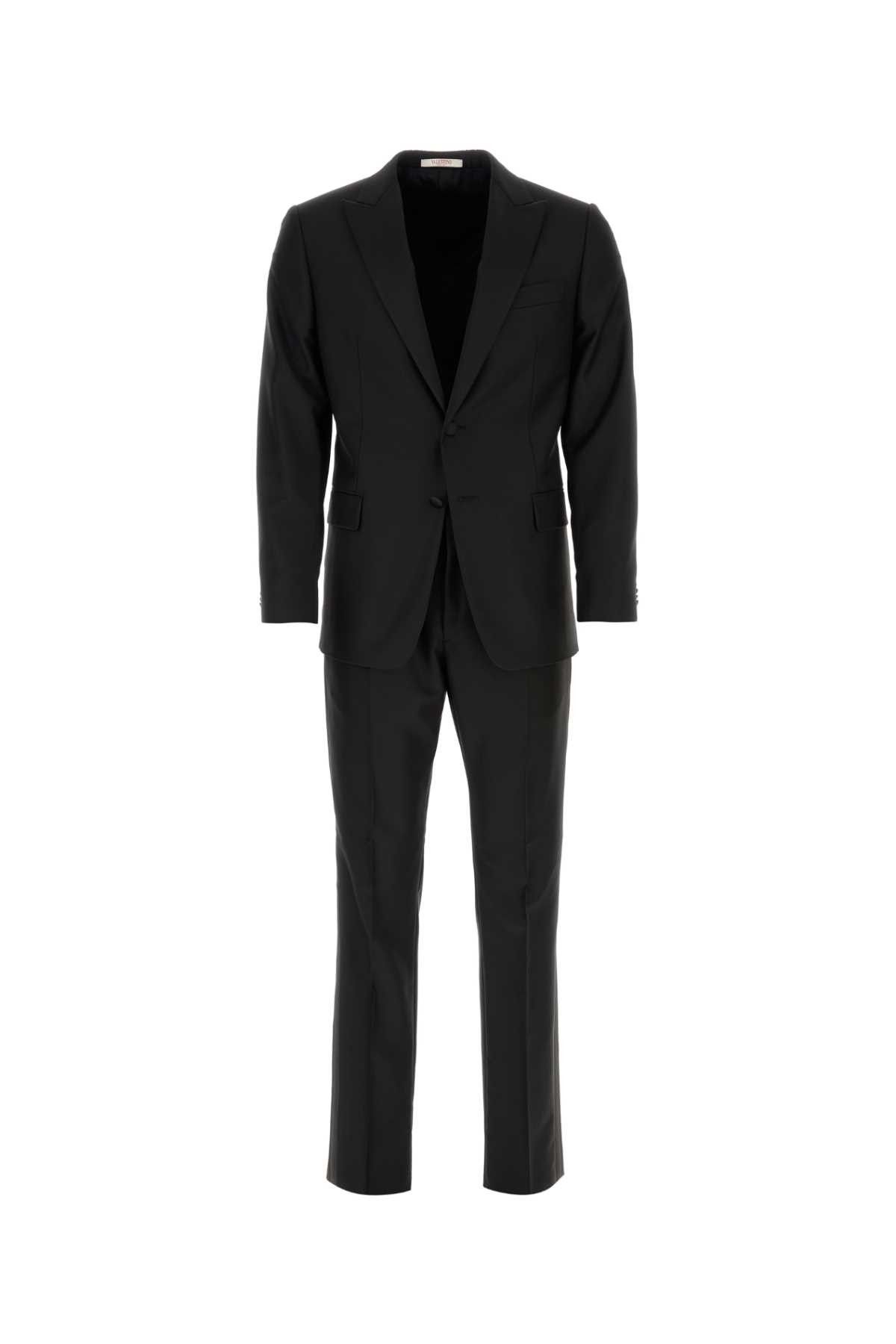 image of Valentino Garavani Black Wool Suit, Men's (Size XL)