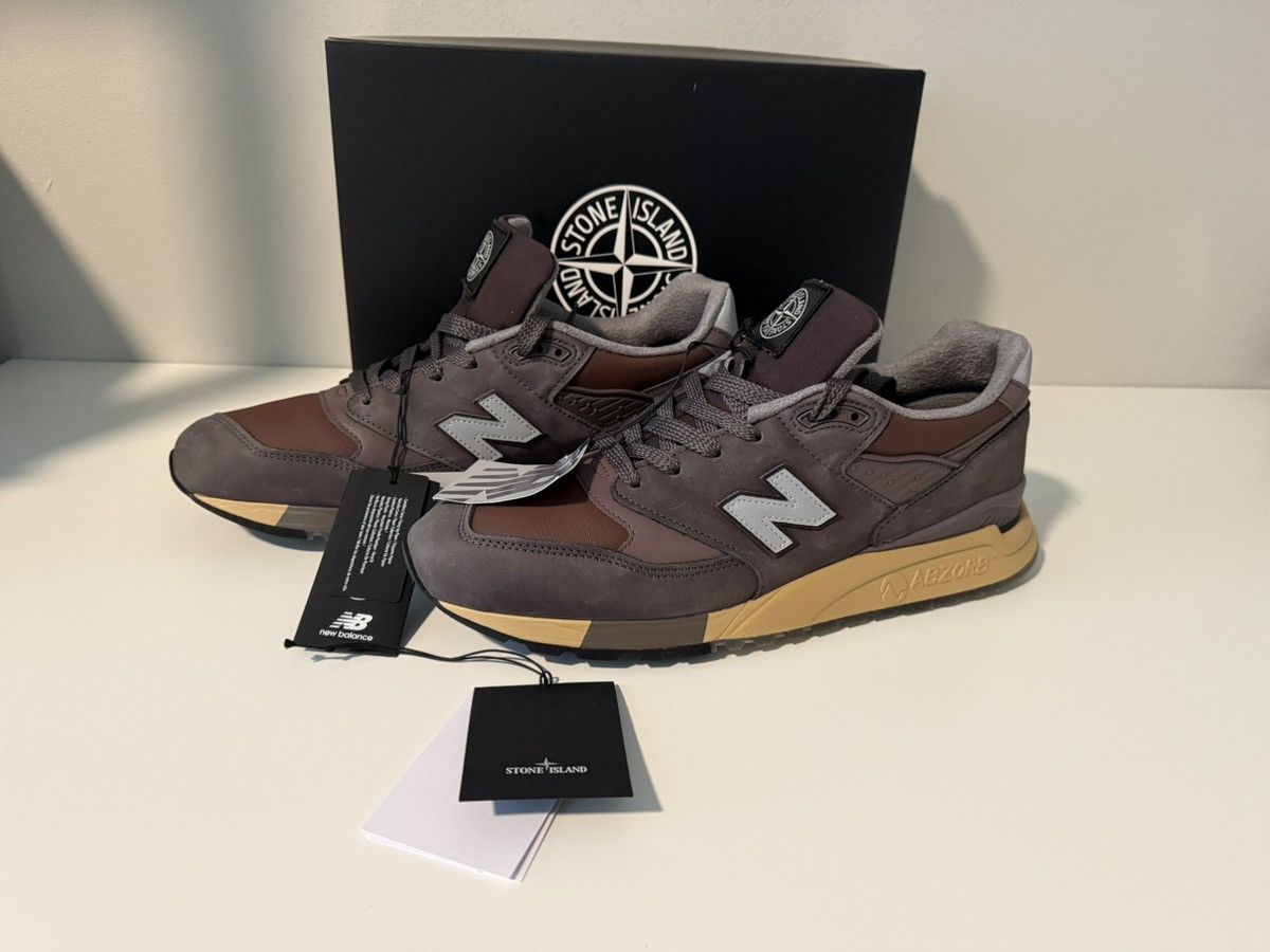 New Balance × Stone Island New Balance 998 MiUSA Stone Island Raso Gommato - U998PR Size US 12 / EU 45 - 1 Thumbnail