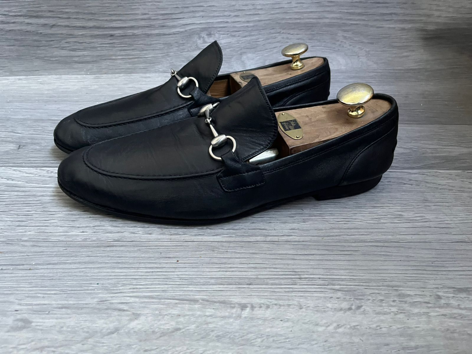 Gucci Gucci Horsebit Jordan Black Leather Loafers UK 9 Size US 10 / EU 43 - 3 Thumbnail