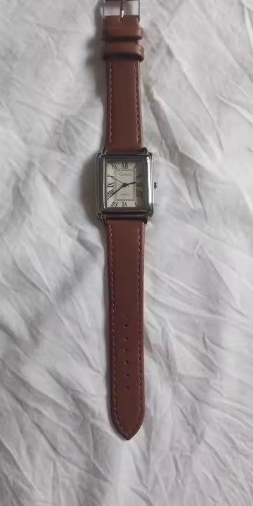 Japanese Brand Classic Roman Dial Quart Watch– Leather Strap Size ONE SIZE - 1 Thumbnail