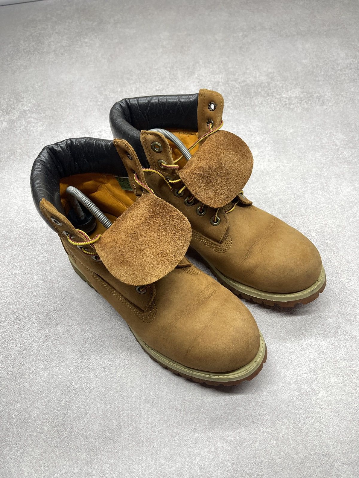 Timberland Mens Vintage Timberland Leather Boots Beige Combat Rubber Size US 8.5 / EU 41-42 - 6 Thumbnail