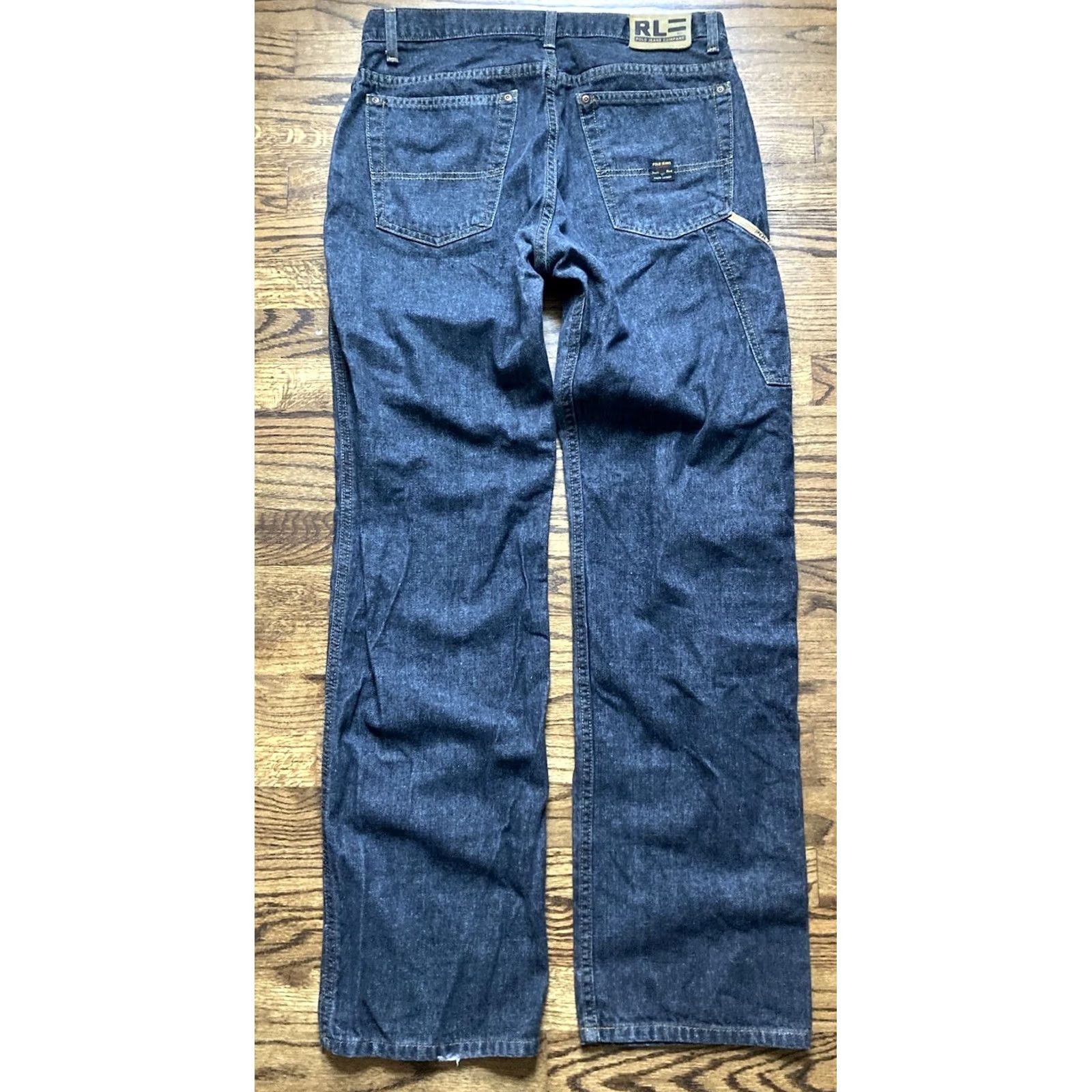 Polo Ralph Lauren VINTAGE Polo Ralph Lauren Carpenter Jeans Co Mens 32x34 Black Denim 5-Pocket Logo Belt Loops Zipper Button Straight Hack: 32x34 Size US XS / EU 42 / 0 - 2 Thumbnail