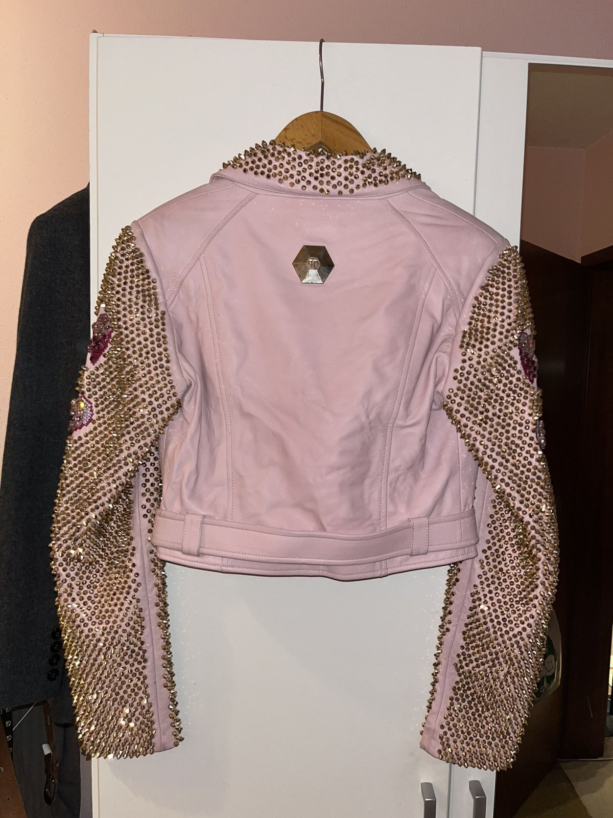 Philipp Plein Leather jacket with crystals Size S / US 4 / IT 40 - 6 Thumbnail