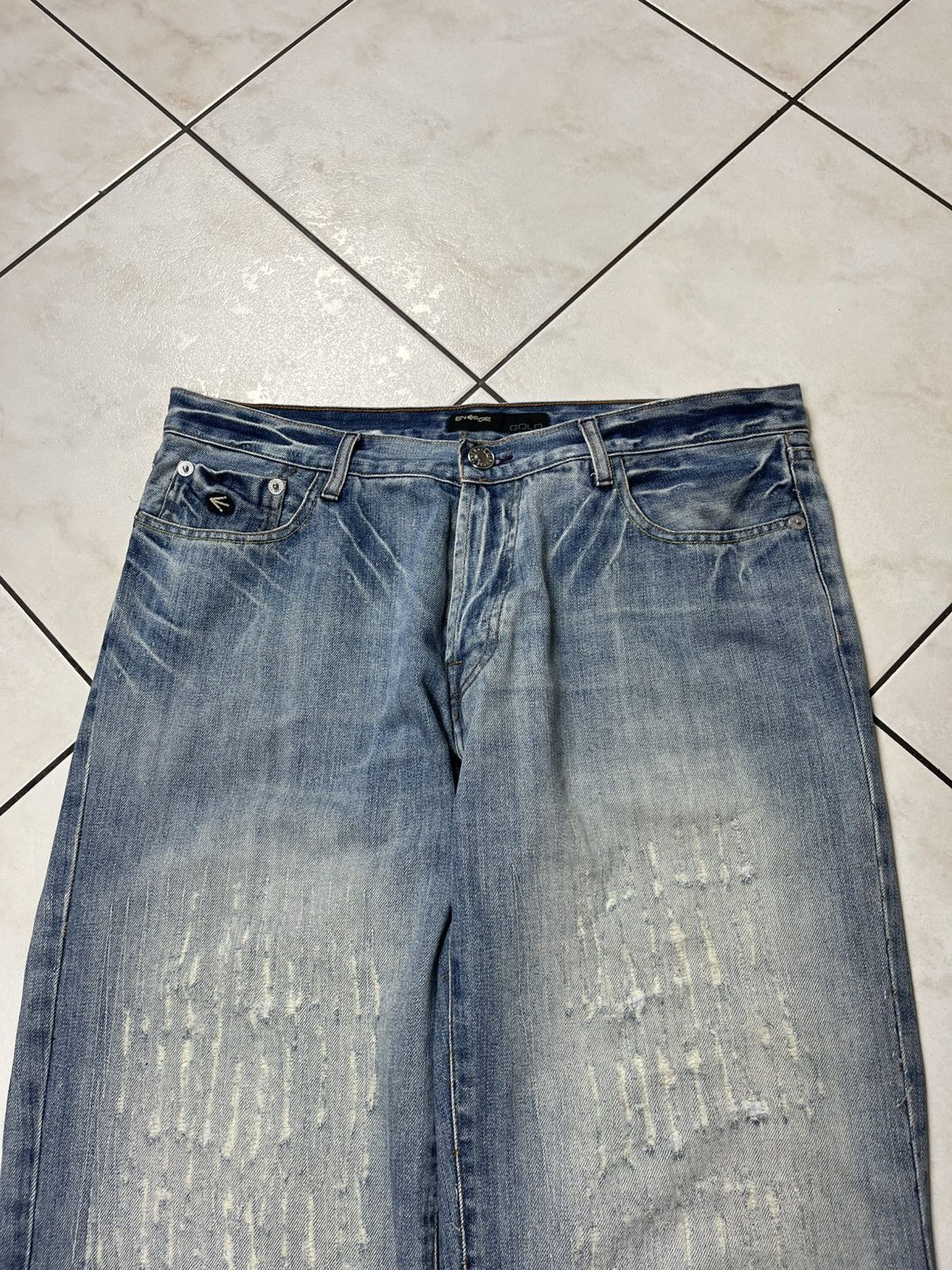 Energie × Vintage Vintage Energie gold baggy washed distressed ripped jeans Size US 36 / EU 52 - 3 Thumbnail