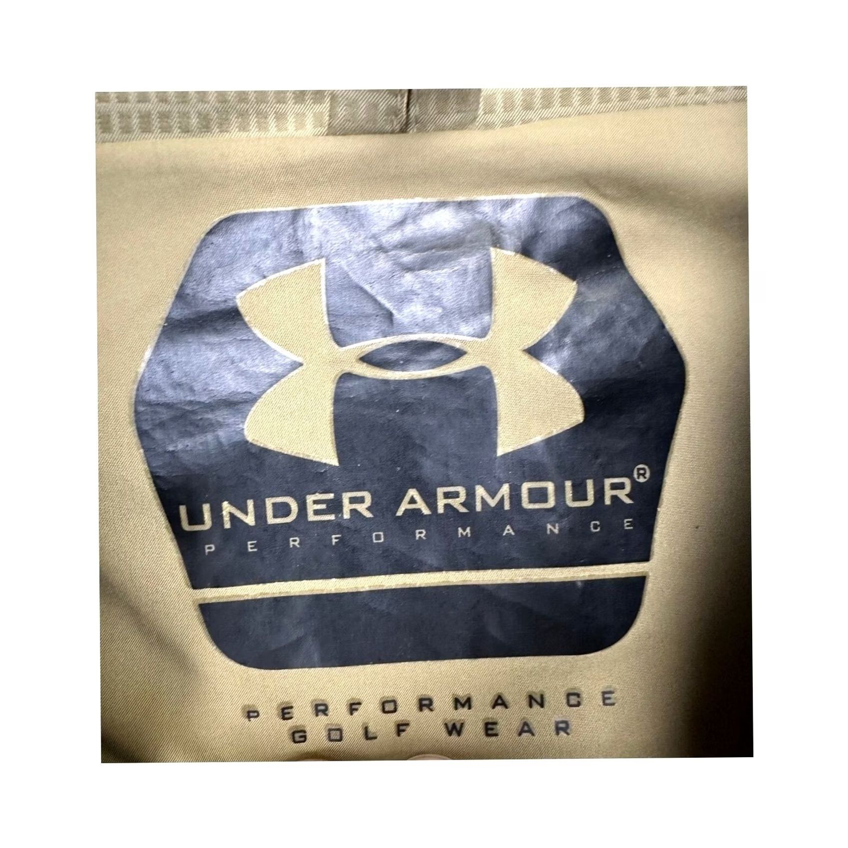 Under Armour Under Armour Performance Jacket Adult Large Golf Wear Full Zip Men Tan Pin Check Size US L / EU 52-54 / 3 - 4 Thumbnail