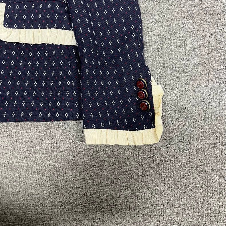 Gucci Gucci Floral Print Blazer with Lace Trim-2506 Size M / US 6-8 / IT 42-44 - 4 Thumbnail