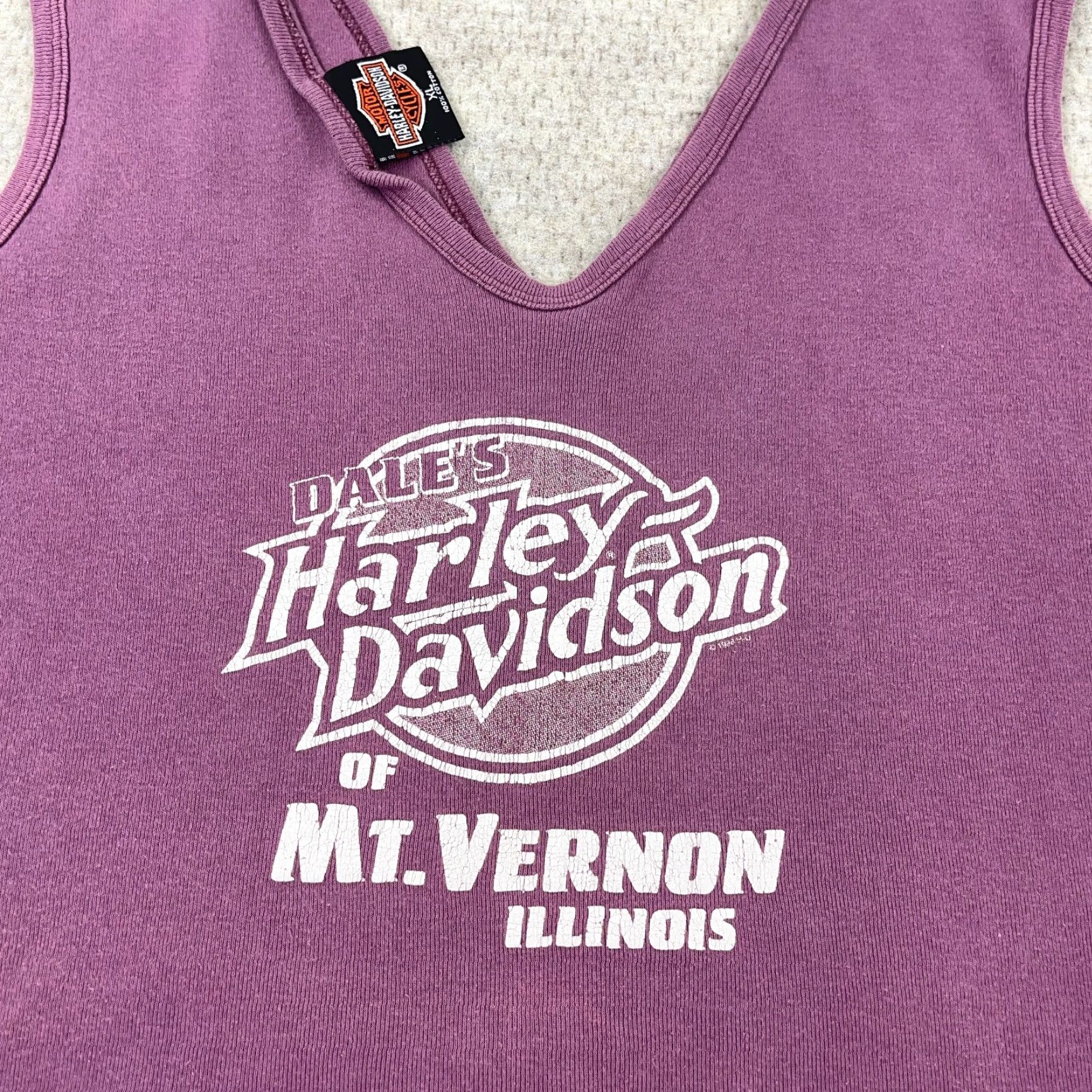 Harley Davidson VINTAGE Harley-Davidson Tank Top Women XL Purple 2000s Y2K Graphic Print Sleeveless Faded Eagle Size XL / US 12-14 / IT 48-50 - 6 Thumbnail