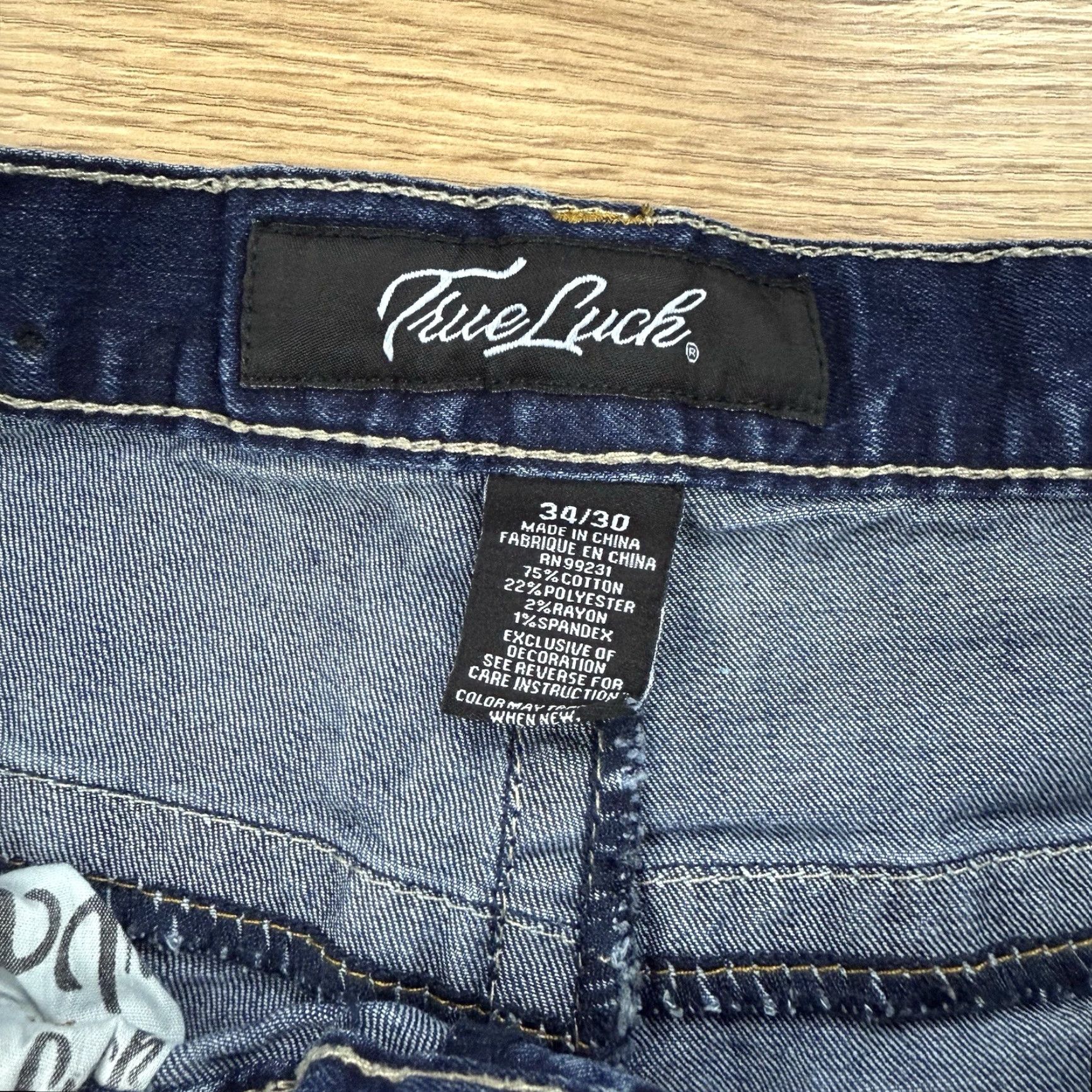 Alife True Luck Jeans Men's Classic Stretch Straight Fit Blue Jeans 34x30 Size US 34 / EU 50 - 2 Thumbnail