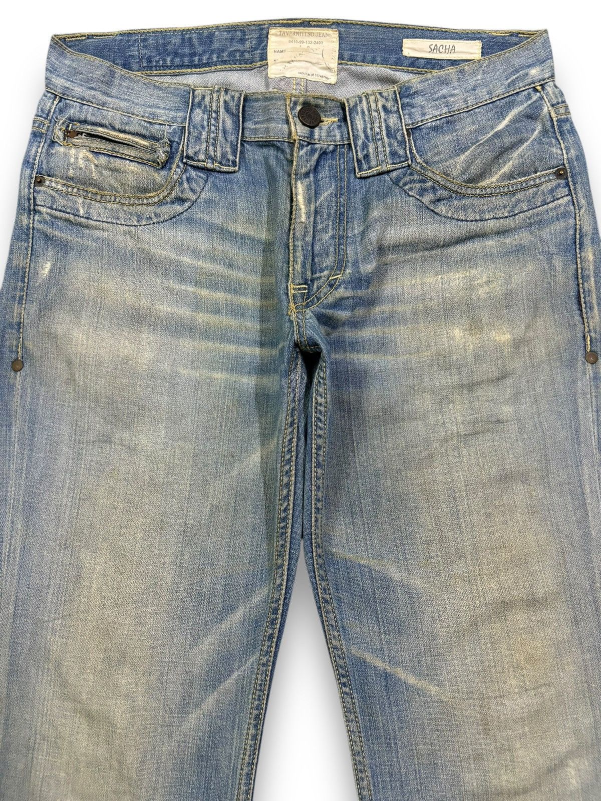 Tornado Mart Vintage Taverniti Sacha Mud Wash Flare Distressed Jeans Size US 32 / EU 48 - 3 Thumbnail