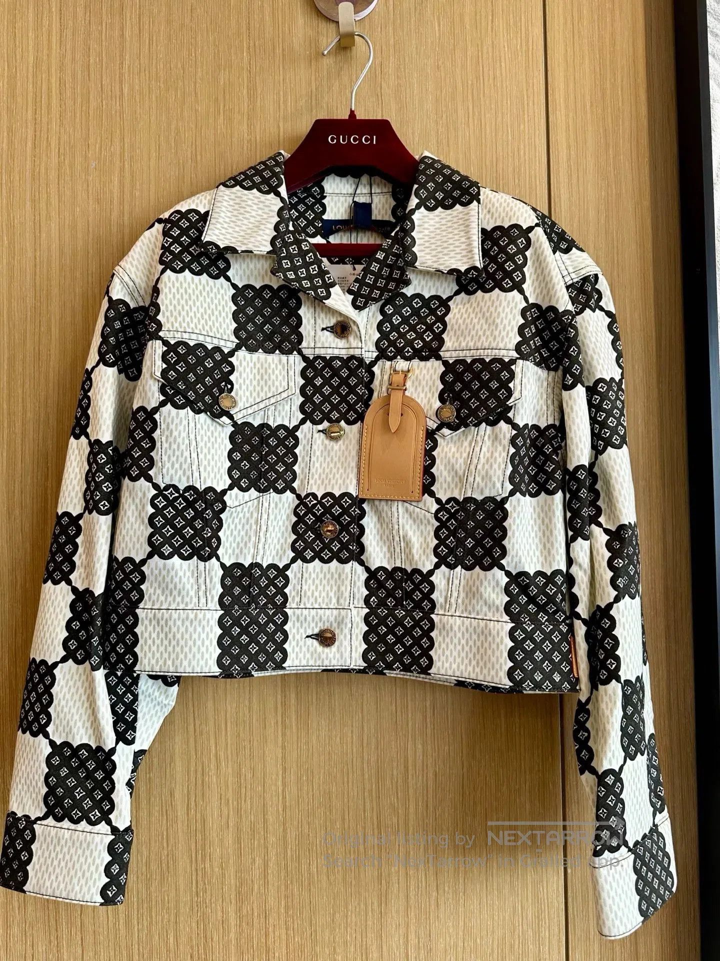 Louis Vuitton LV Black White Checkerboard Denim Jacket. Size S / US 4 / IT 40 - 2 Thumbnail