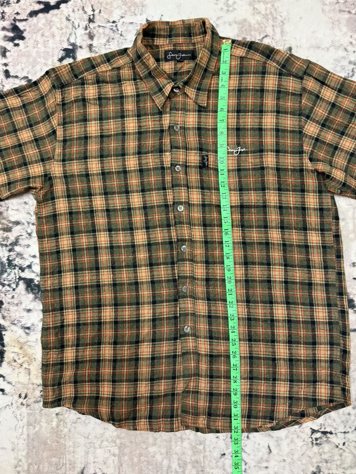 Sean John Vintage Sean John Chekerd Flannel Button Up Shirt Wool Size US XL / EU 56 / 4 - 11 Thumbnail