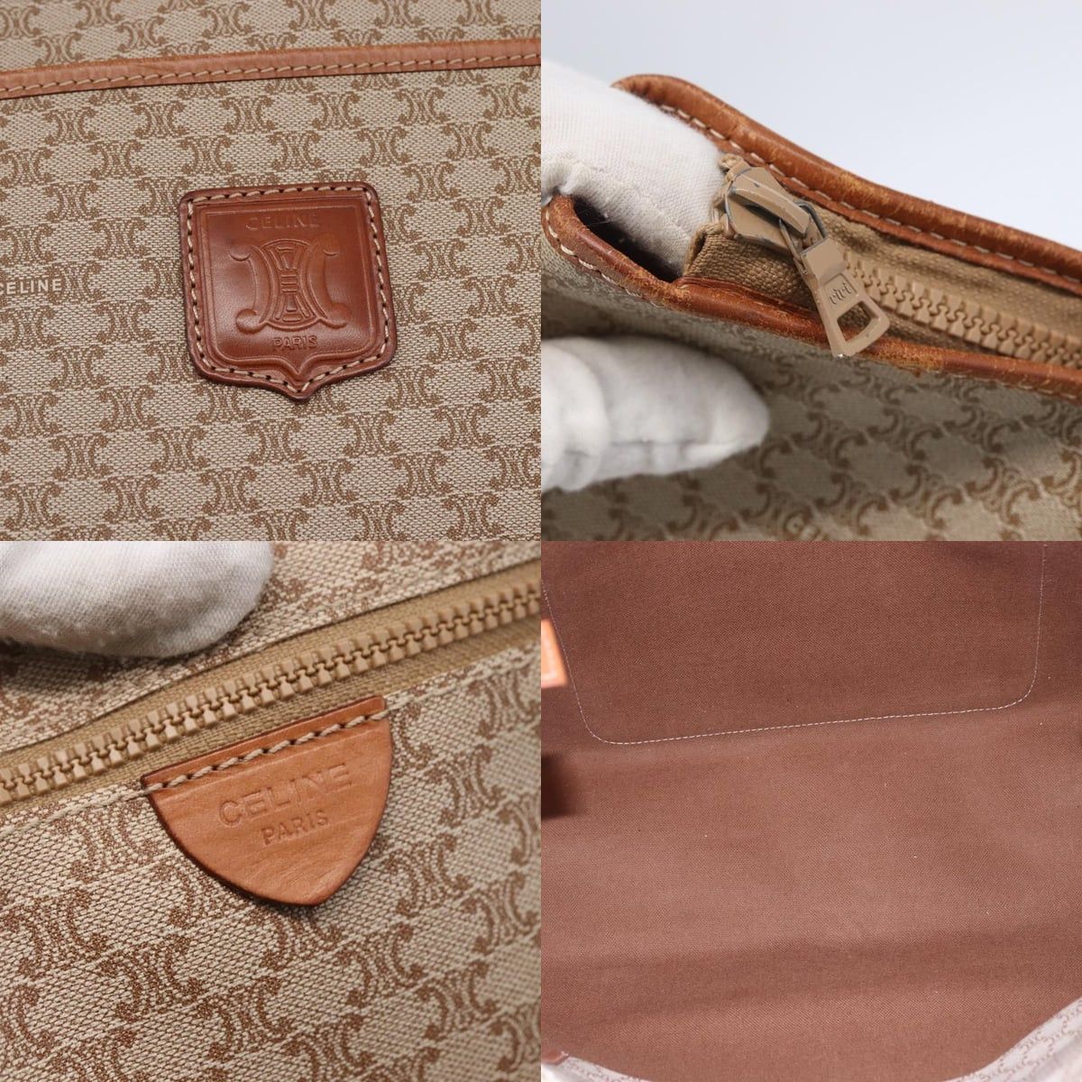 Celine CELINE Macadam Canvas Tote Bag Pvc Beige Gold Size ONE SIZE - 11 Thumbnail