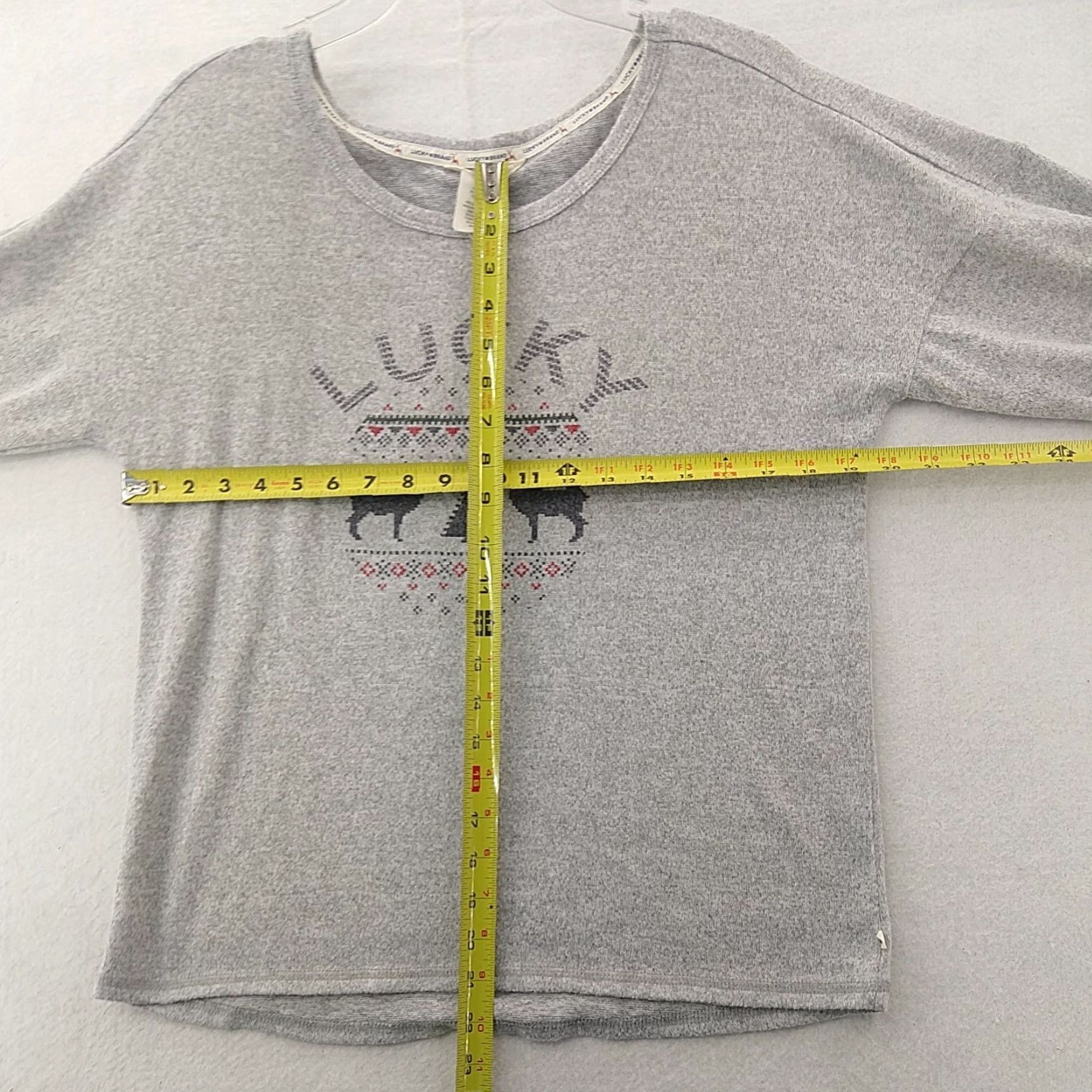 Lucky Brand Lucky Brand Sweater Women Medium V-Neck Long Sleeve Gray Cotton Pullover Moose Classic Size M / US 6-8 / IT 42-44 - 3 Thumbnail